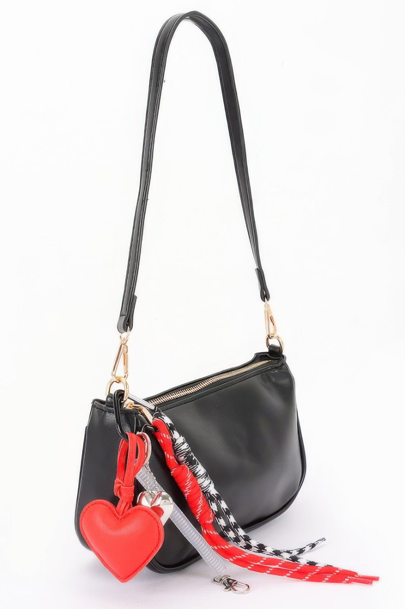 Charm Detail Polyurethane Shoulder Bag Secondary image