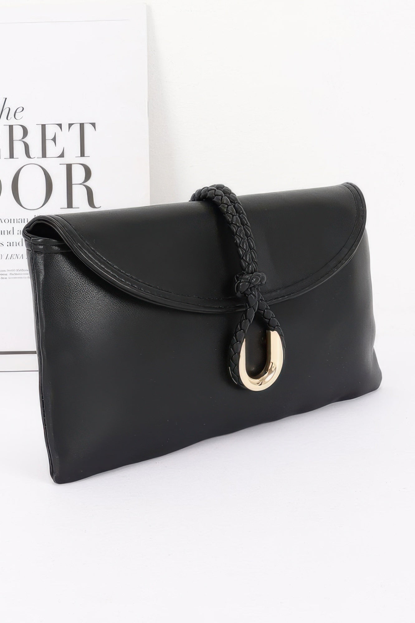 Vegan Leather Knot-Detail Envelope Clutch Secondary image