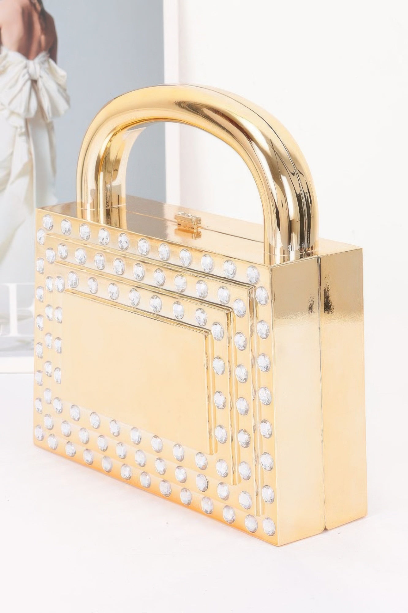 Crystal-Trimmed Acrylic Handle Clutch Secondary image