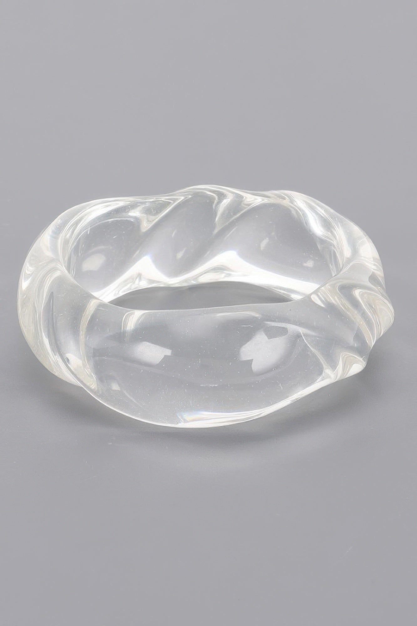 Textured Clear Acrylic Bangle Secondary image