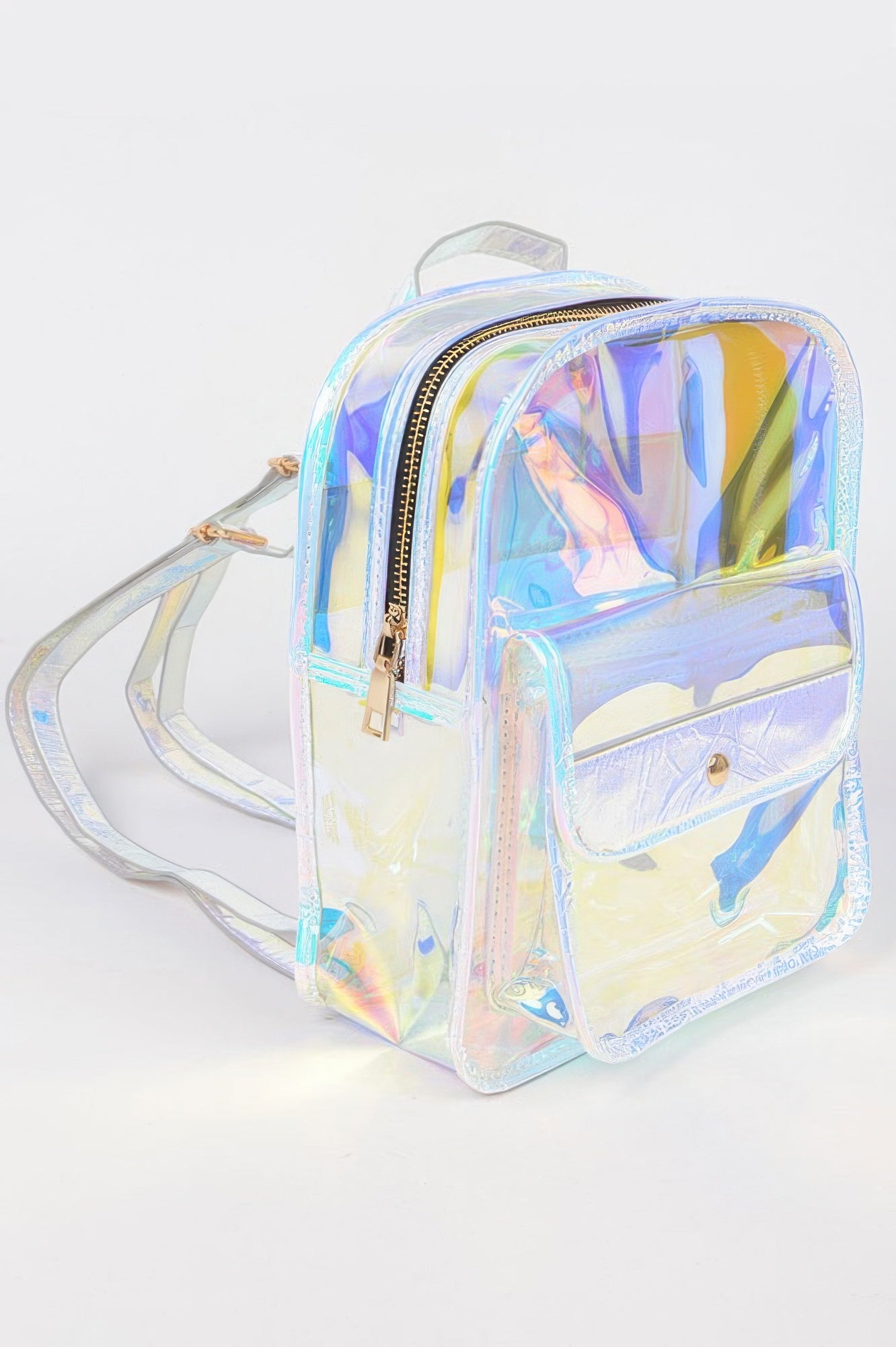 Holographic PVC Backpack with Front Pocket Secondary image