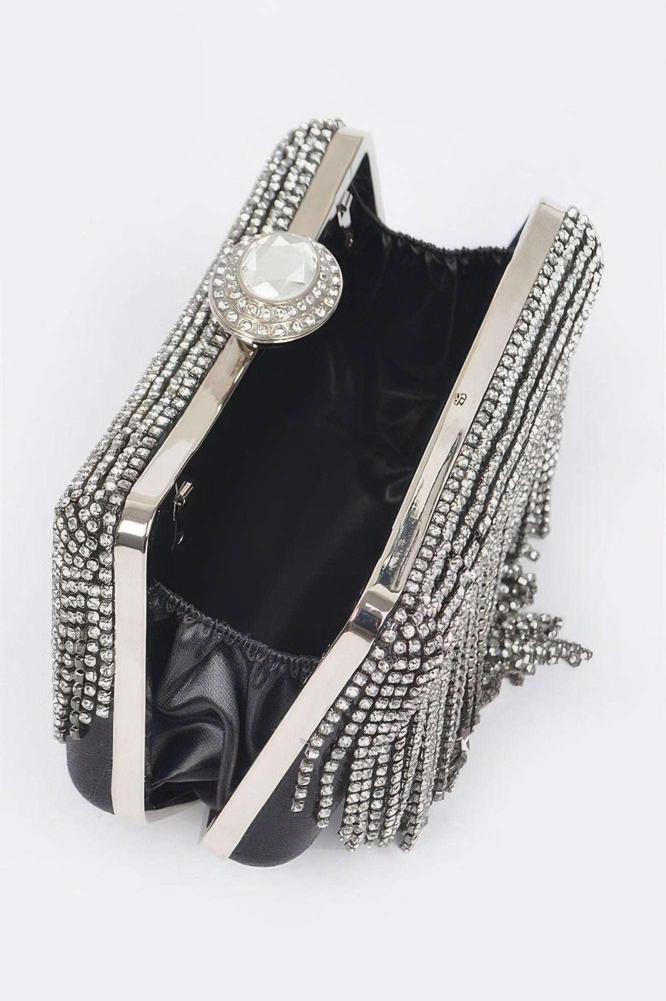 Rhinestone Fringe Structured Clutch Bag Secondary image