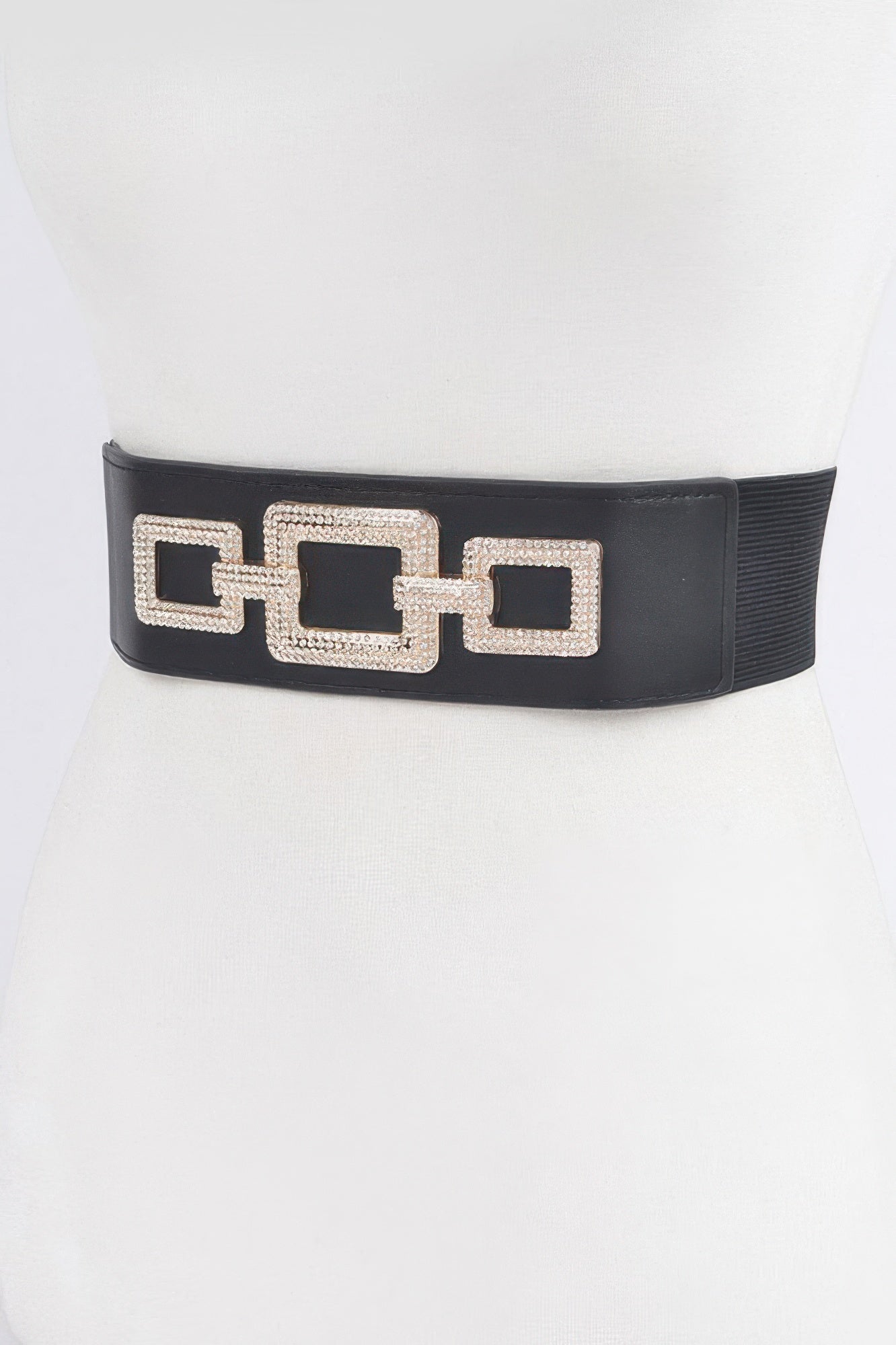Rhinestone Link Elastic Statement Belt Secondary image