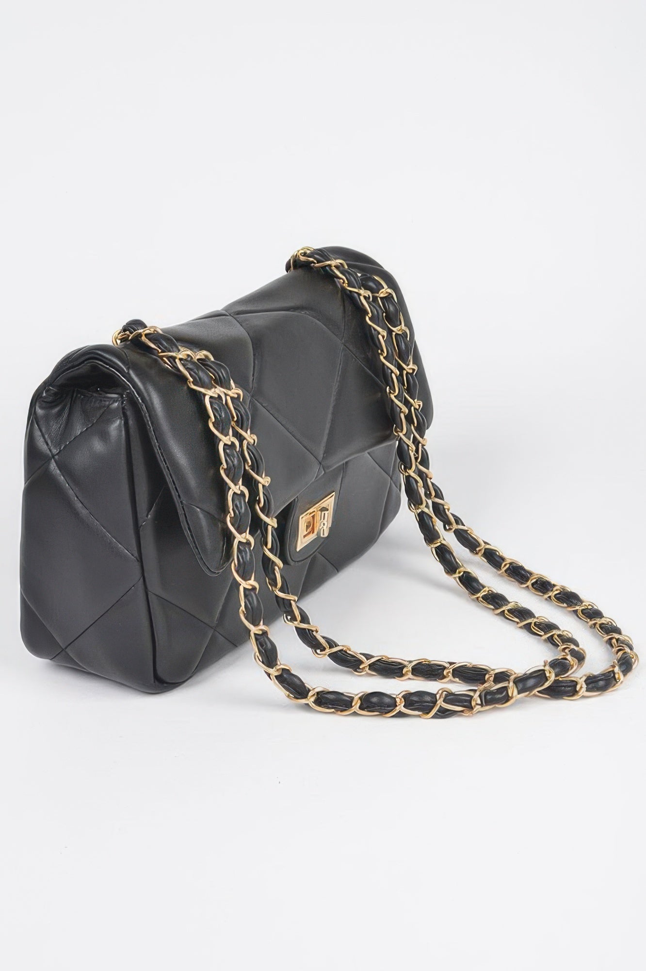 Quilted PU Shoulder Bag with Chain Strap Secondary image