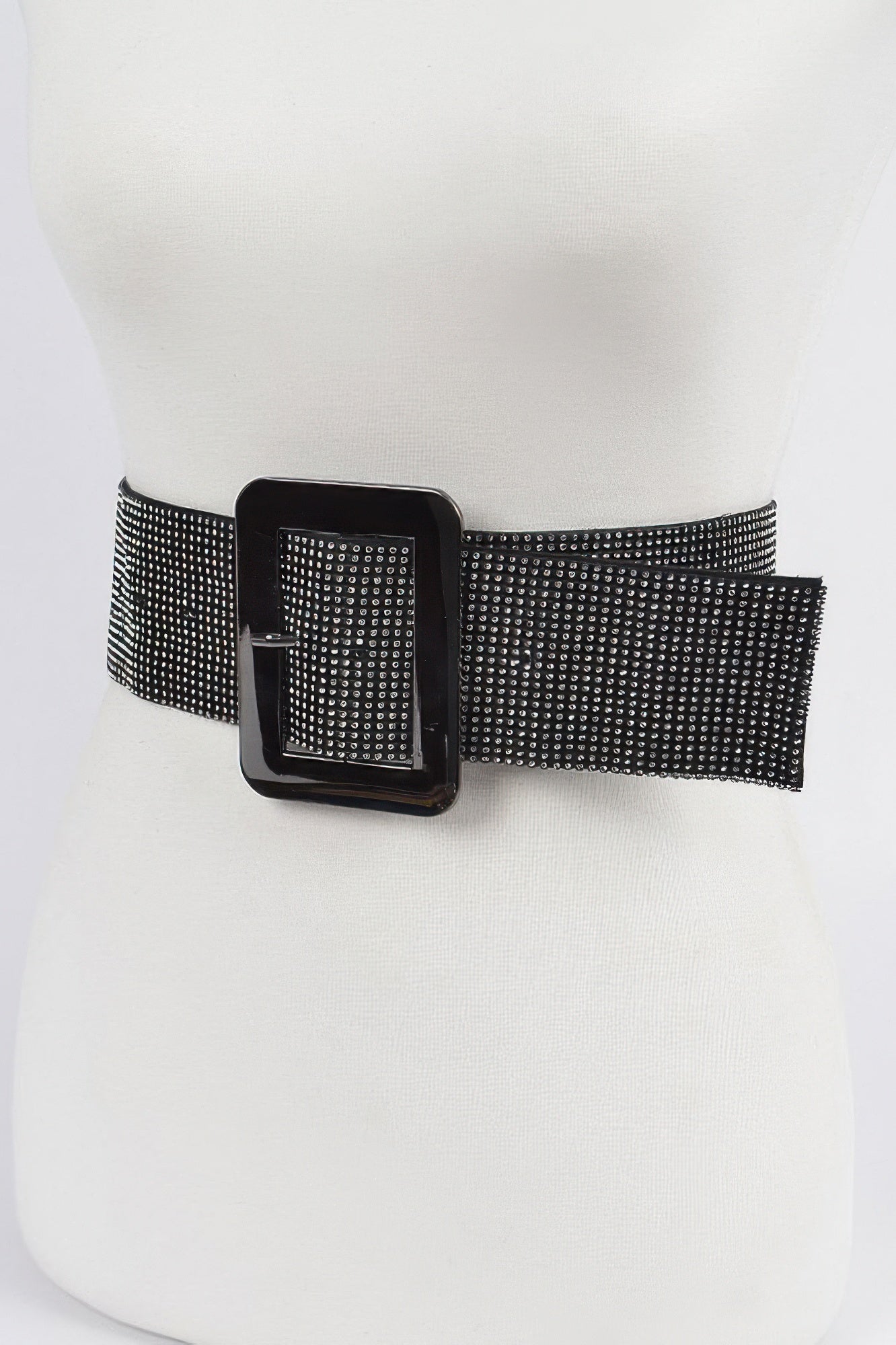 Wide Rhinestone Statement Belt with Oversized Buckle Secondary image