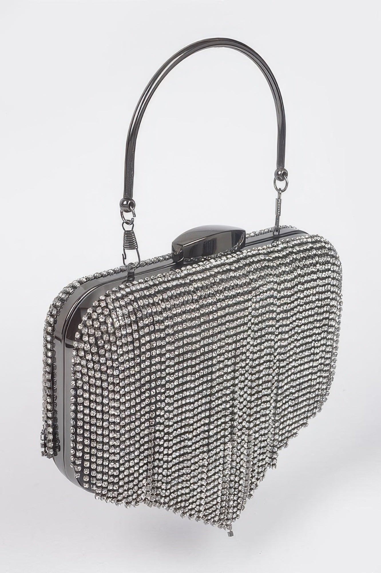 Rhinestone Fringe Clutch with Chain Strap Secondary image