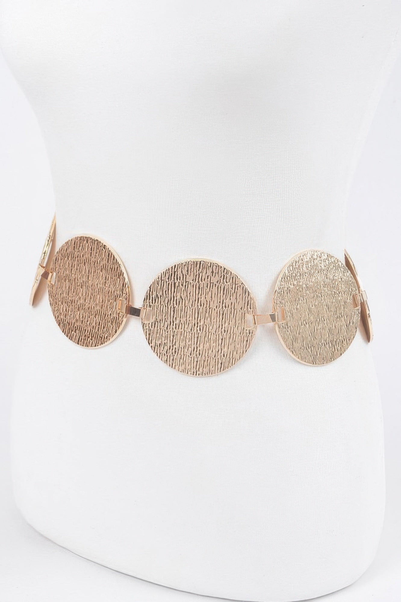 Gold Textured Circular Plate Waist Belt Secondary image