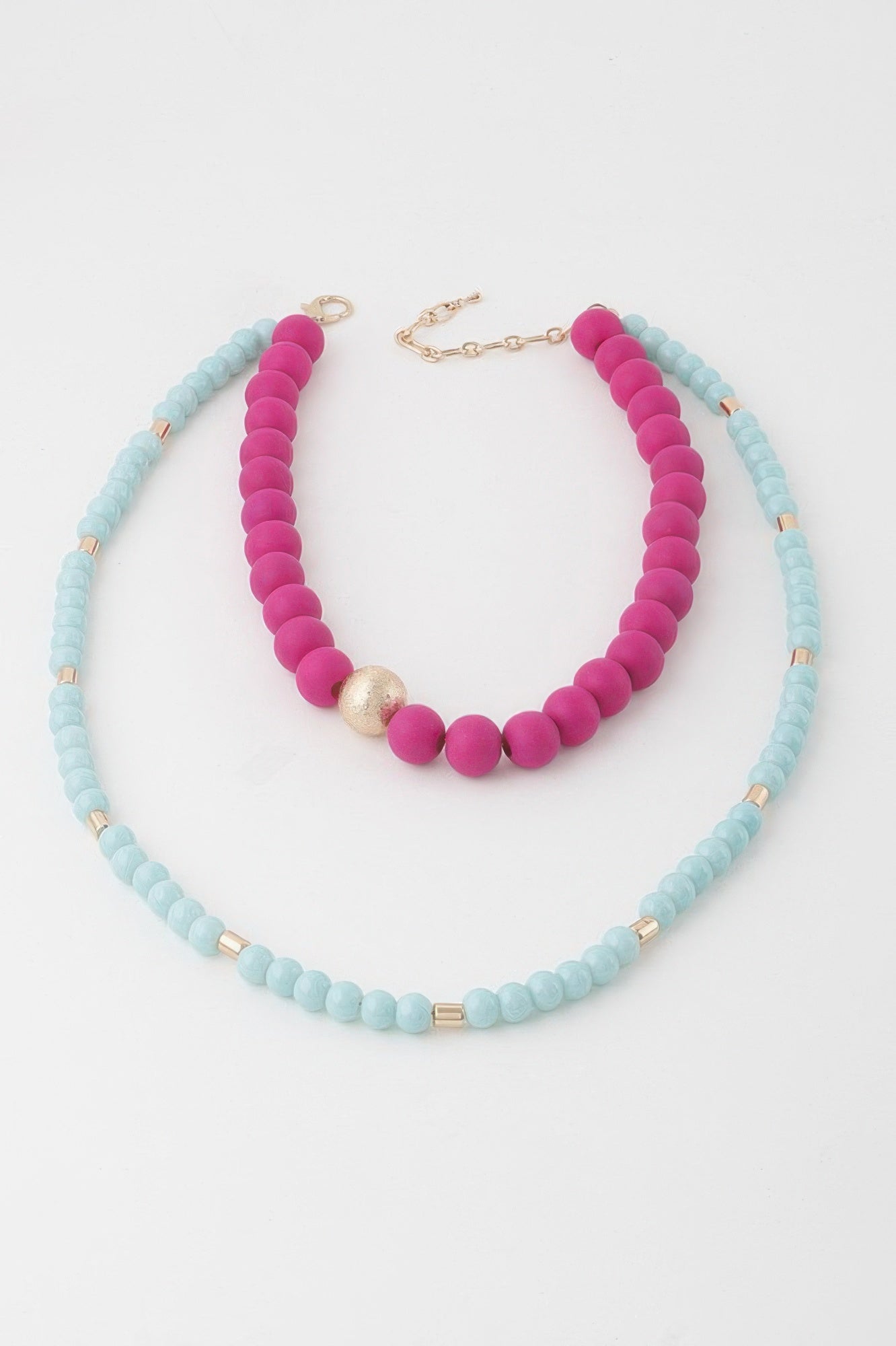 Two-Tone Beaded Layered Necklace Secondary image