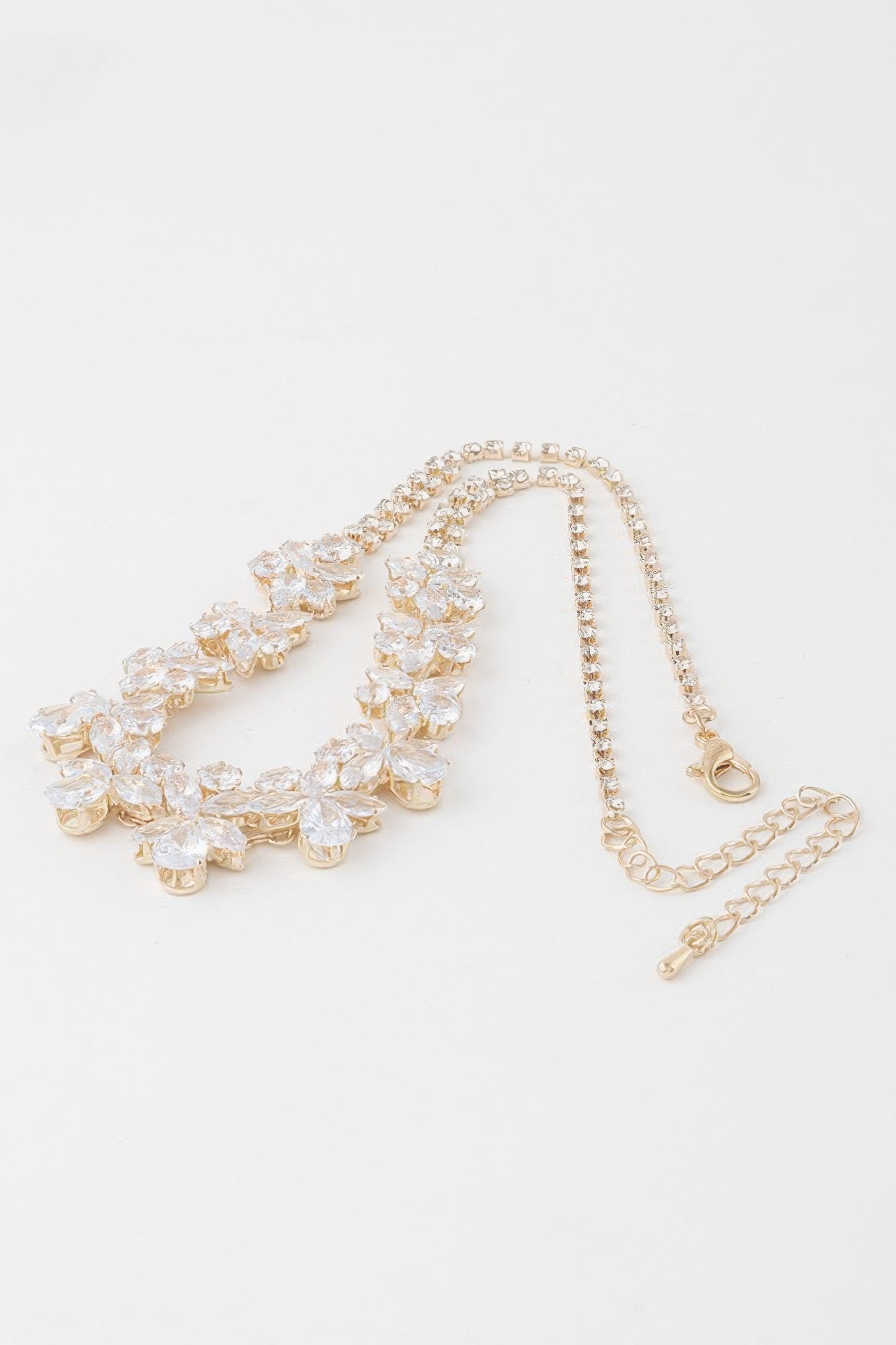 Gold Clear Layered Crystal Flower Necklace Secondary image