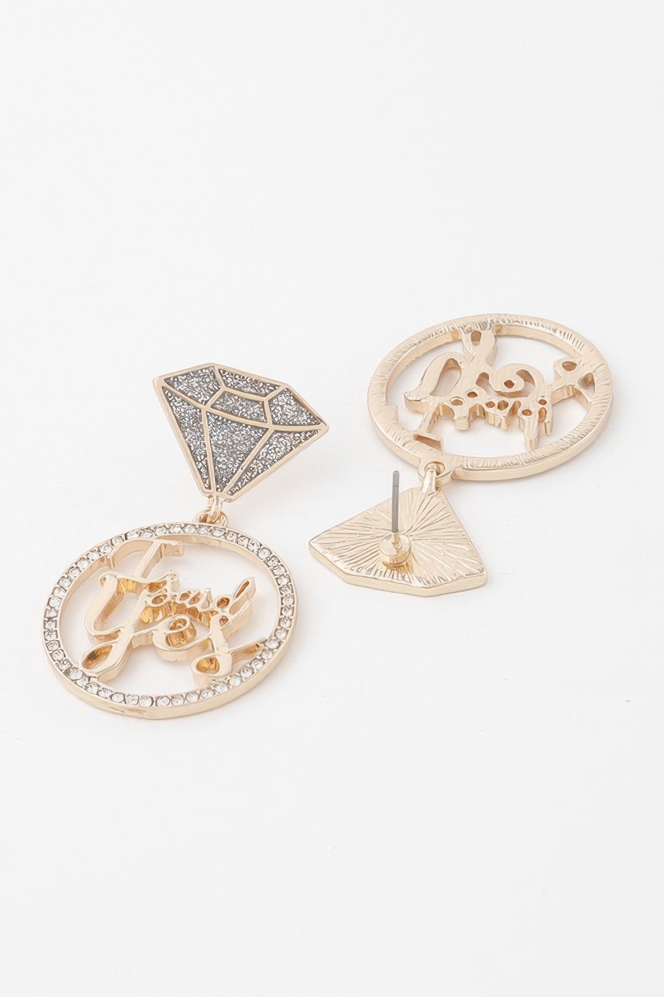 Rhinestone Diamond I Said Yes Drop Earrings Secondary image
