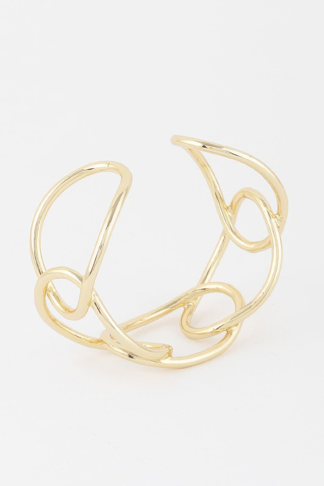 Gold Open Wire Cuff Bracelet Secondary image