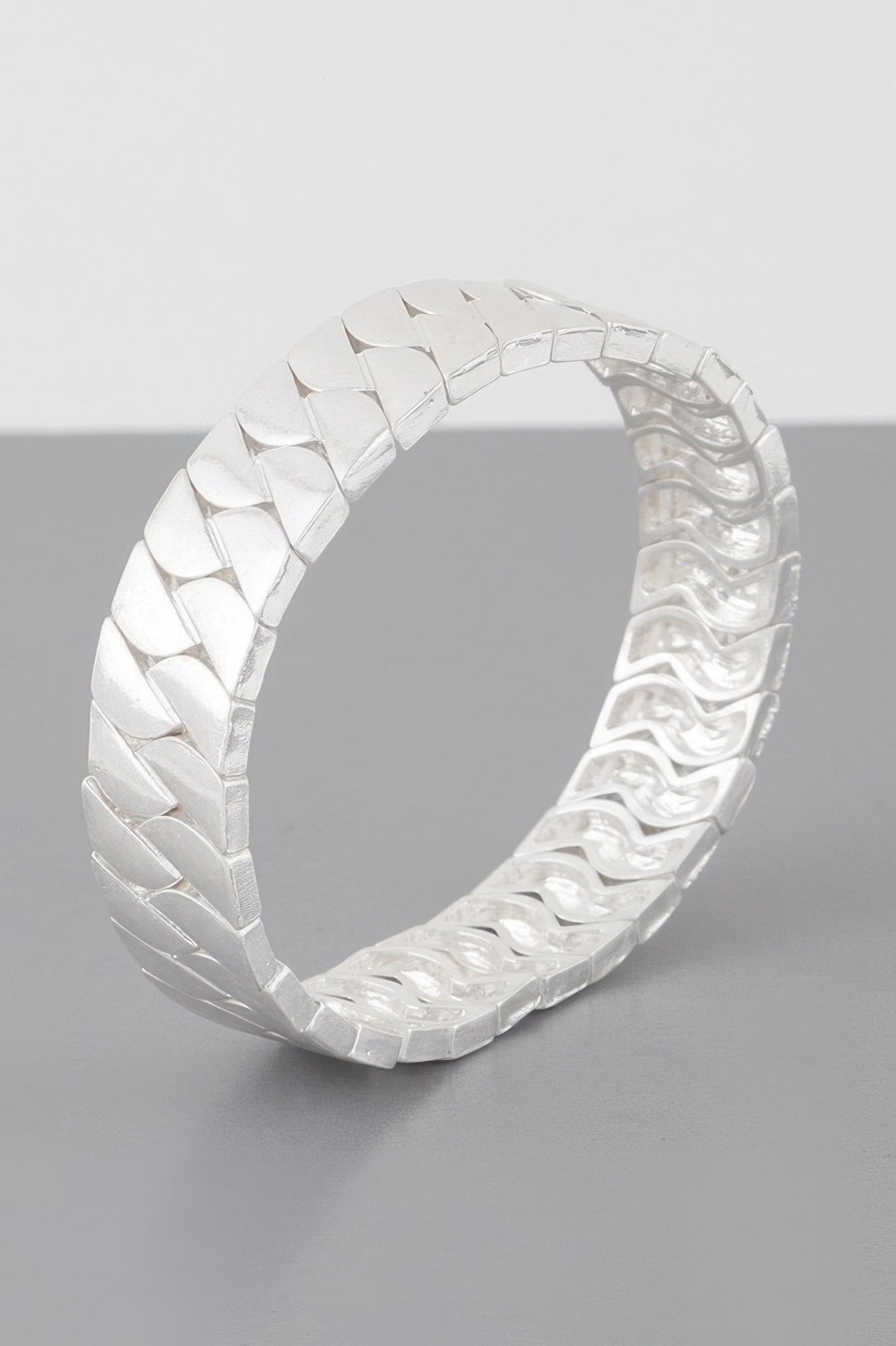 Two-Tone Curb Chain Open Cuff Bracelet Secondary image