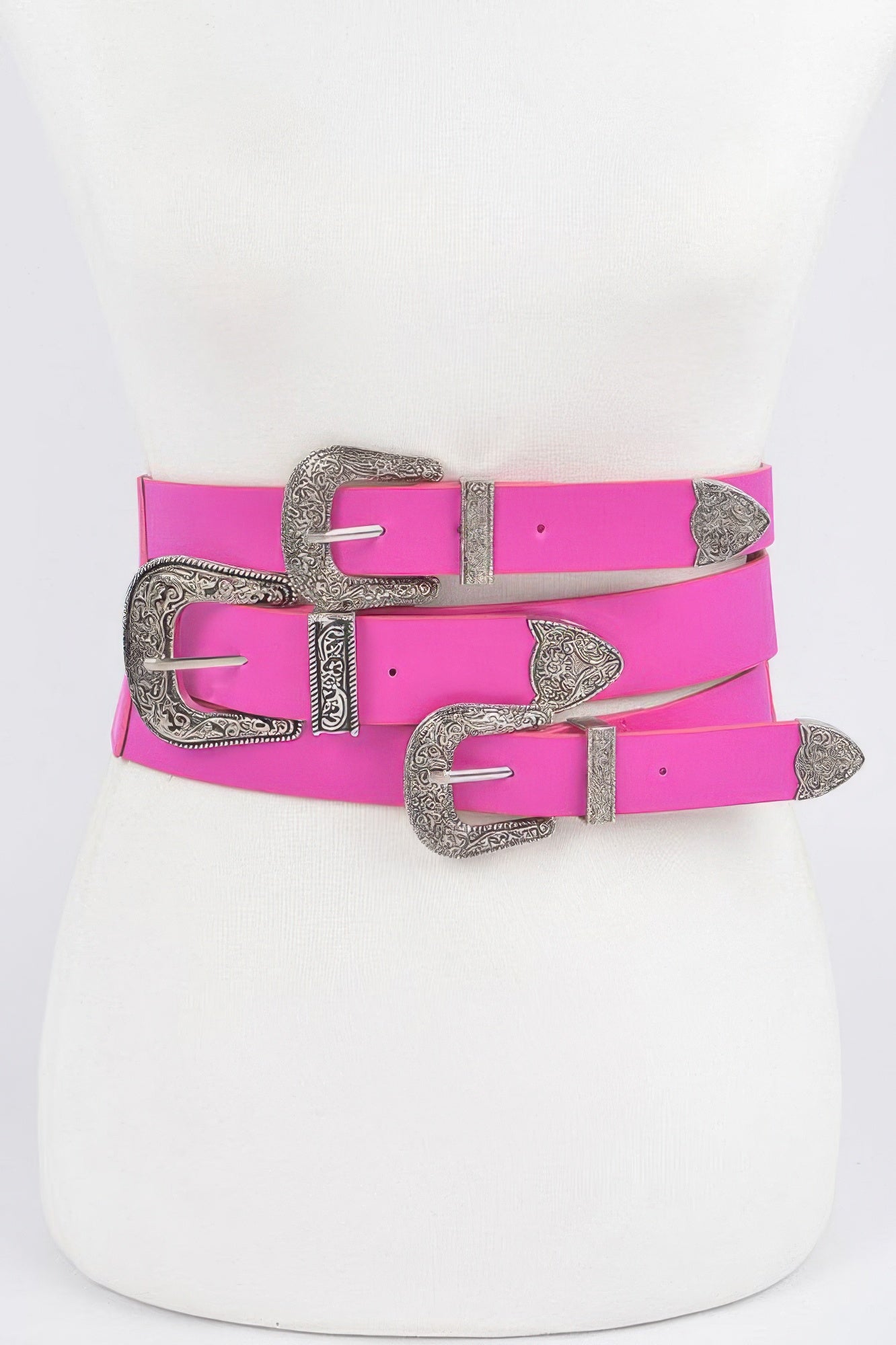 Wide Elastic Waist Belt with Ornate Buckle Details Secondary image