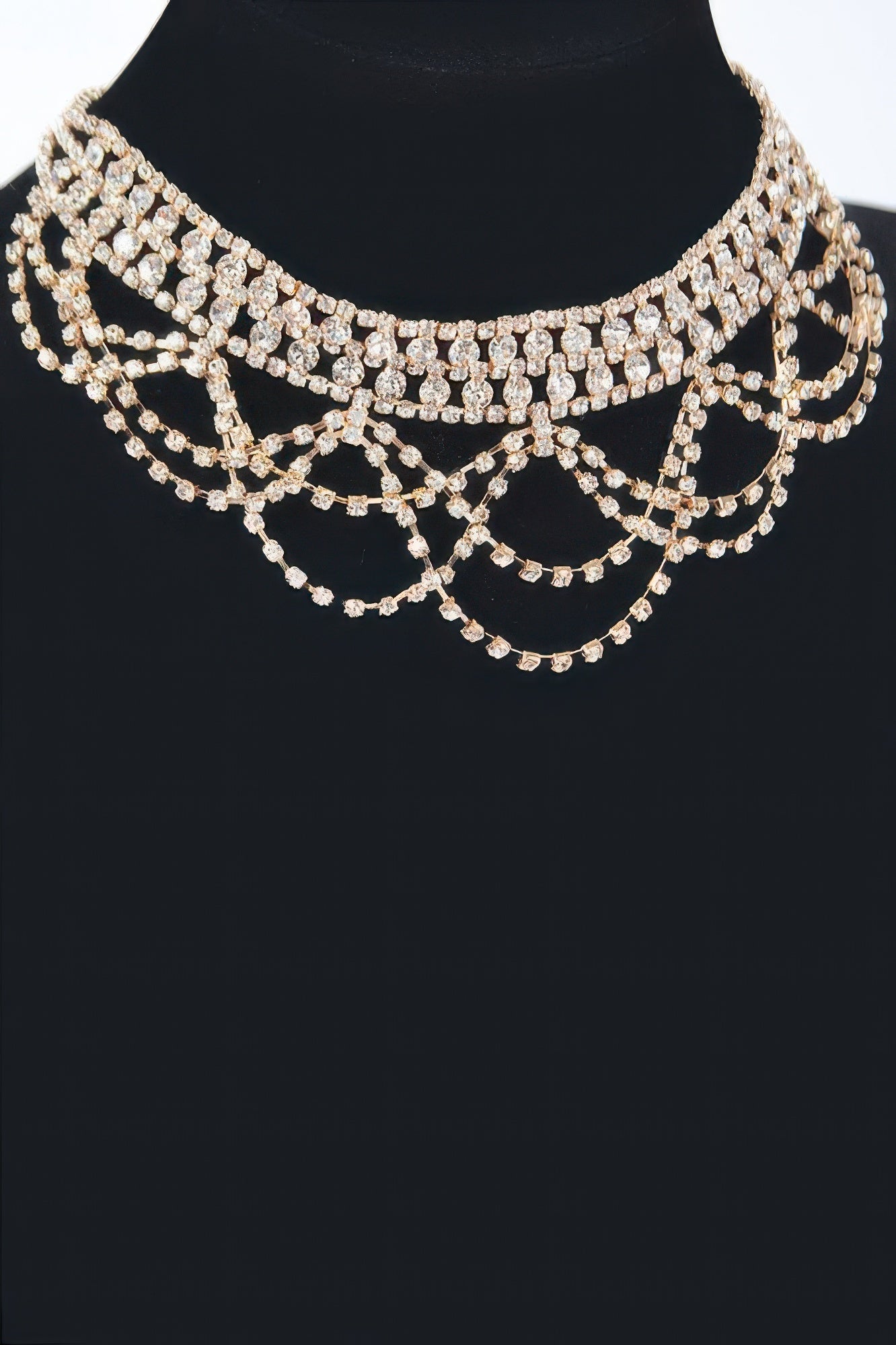 Layered Rhinestone Statement Necklace Secondary image