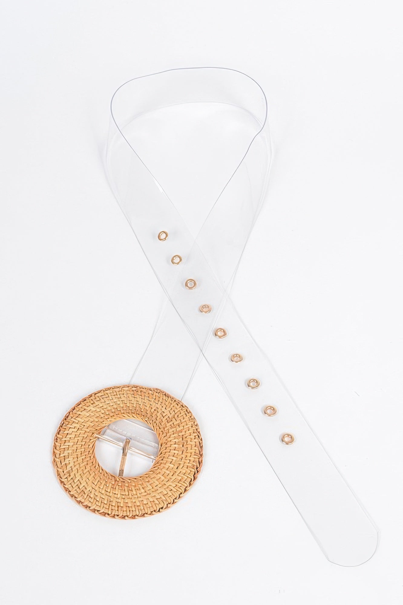 Clear Belt With Oversized Woven Buckle Secondary image