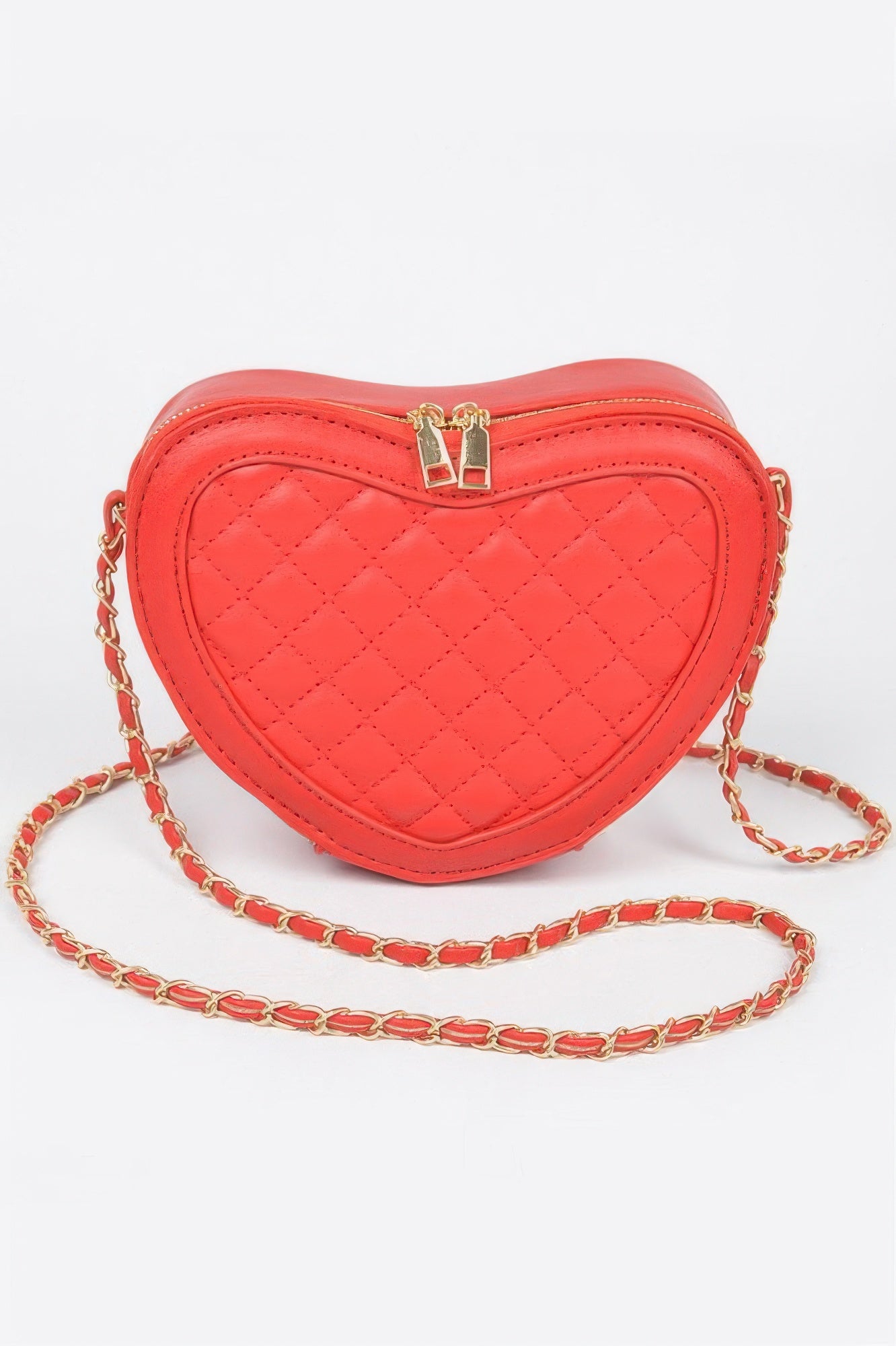 Quilted Heart Crossbody Bag with Chain Strap Secondary image