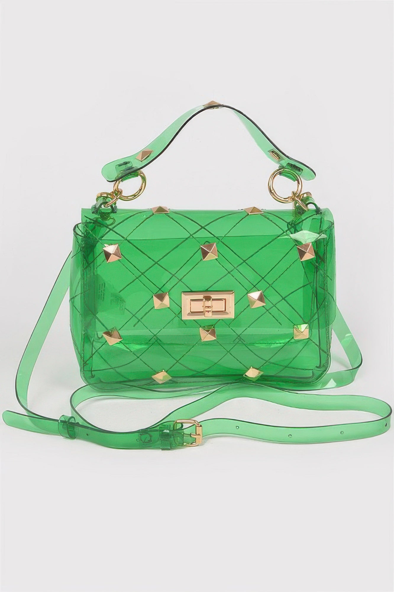 Studded Structured Shoulder Bag With Metal Accents Secondary image