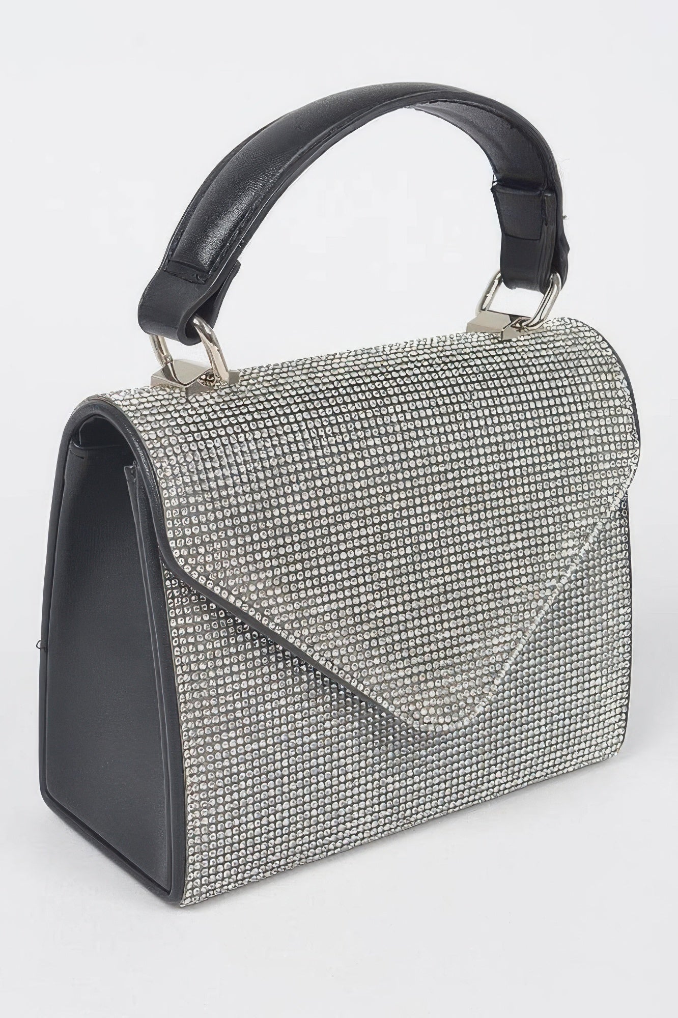 Rhinestone Structured Top-Handle Bag Secondary image