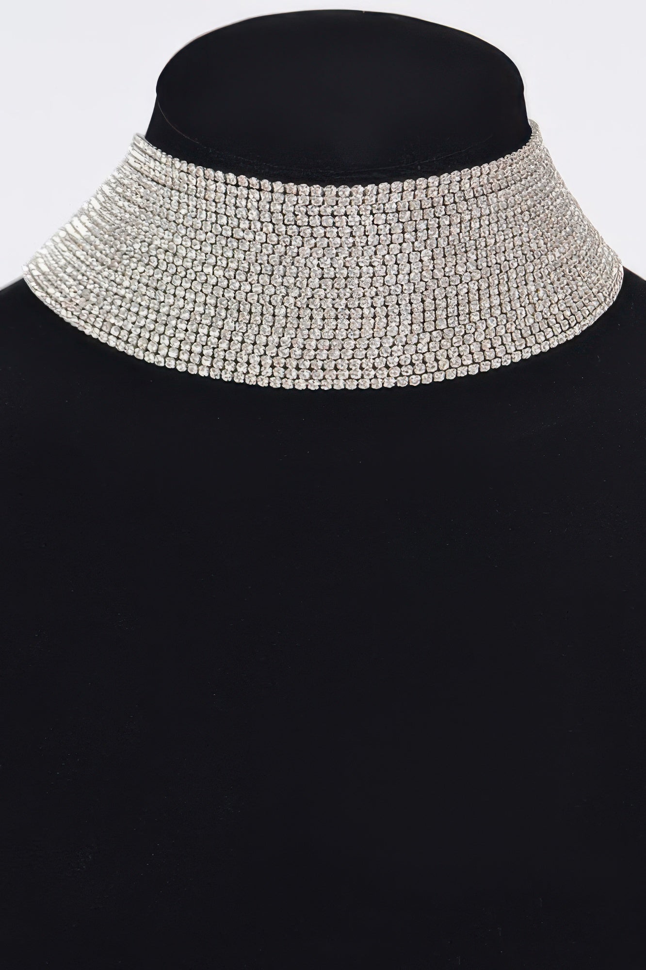 Wide Rhinestone Statement Choker Necklace Secondary image