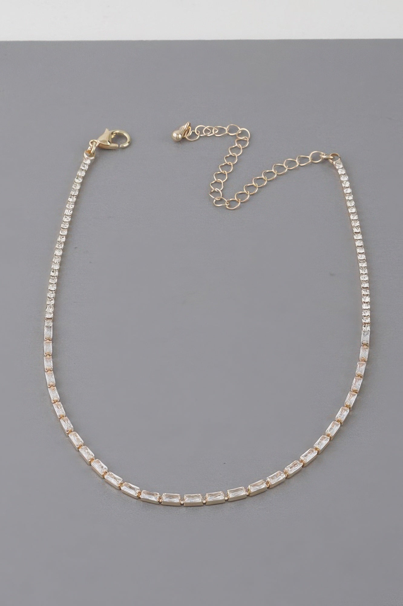 Gold Clear Crystal Link Necklace Secondary image