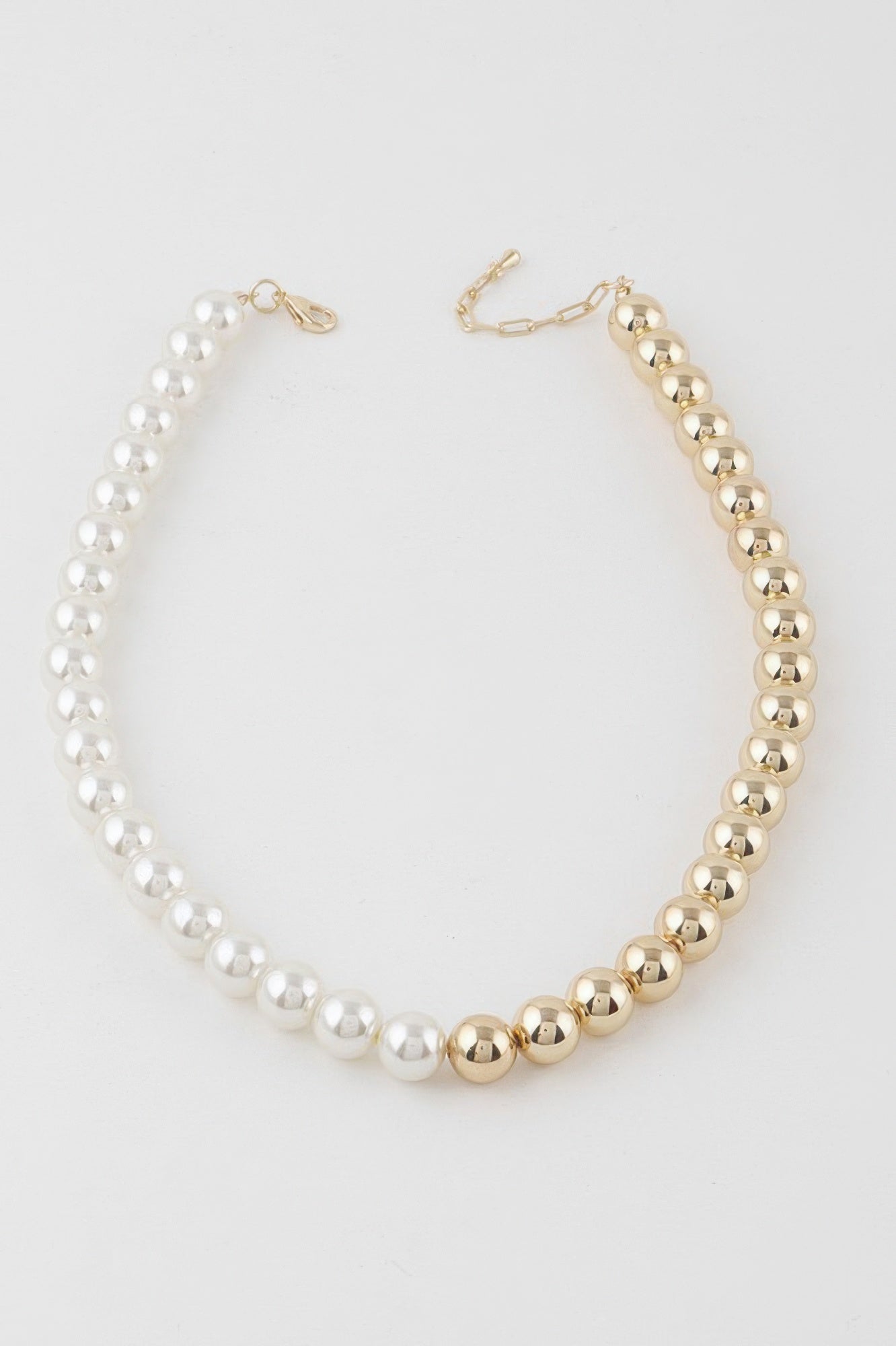 Gold Cream Two-Tone Beaded Necklace Secondary image
