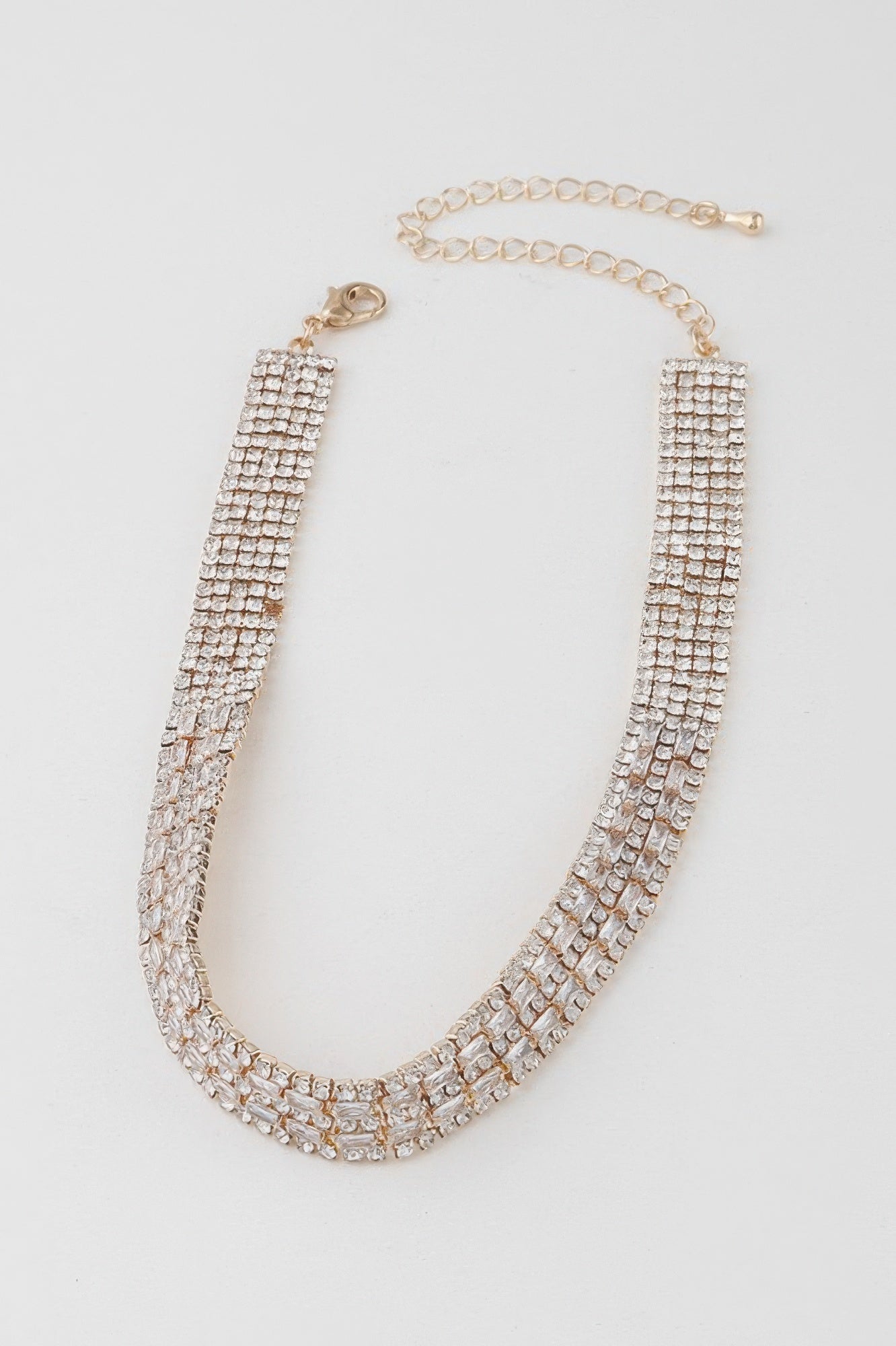Multi-Row Rhinestone Crystal Choker Necklace Secondary image