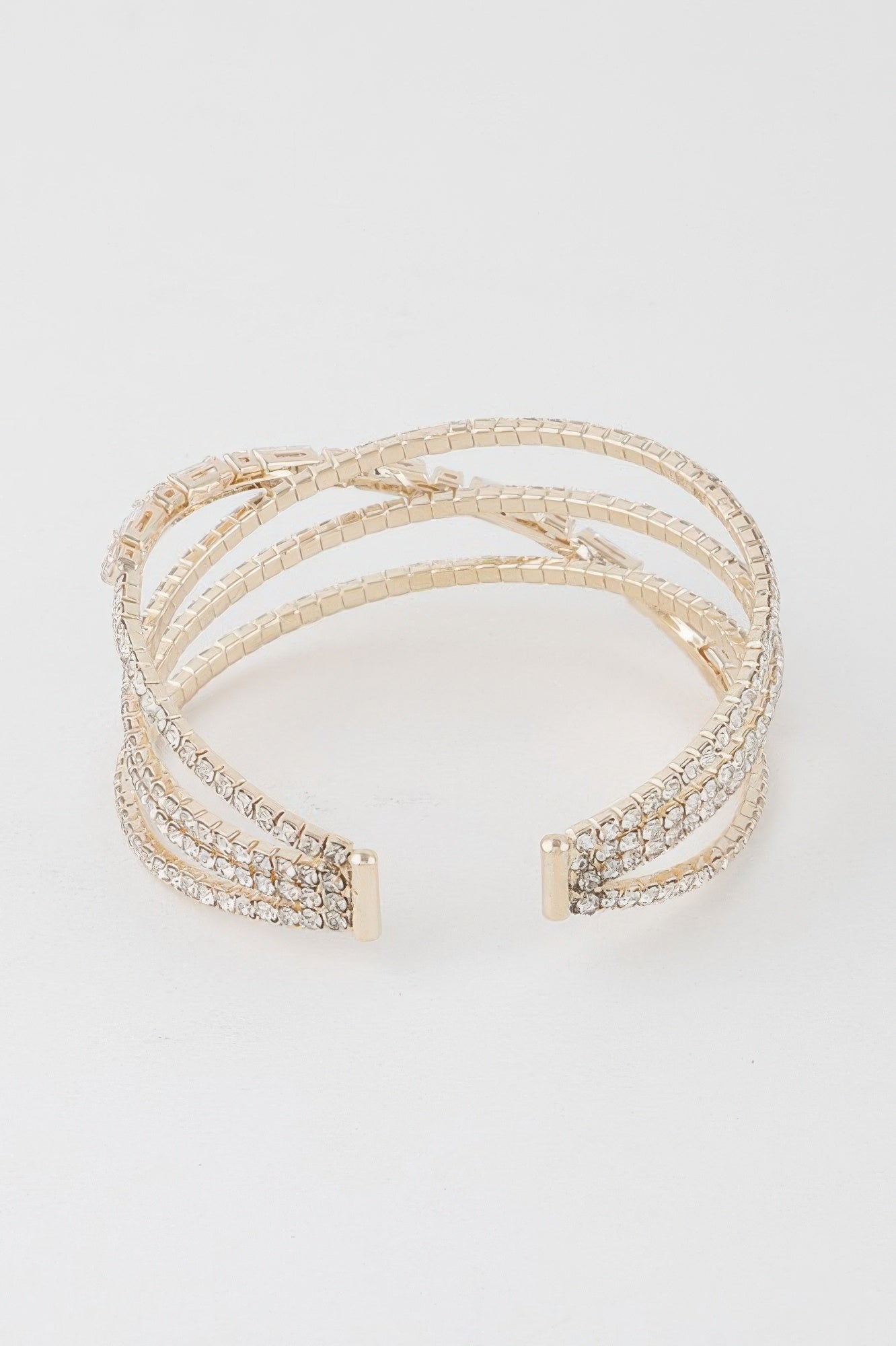 Multi-Strand Crystal Cuff Bracelet Secondary image