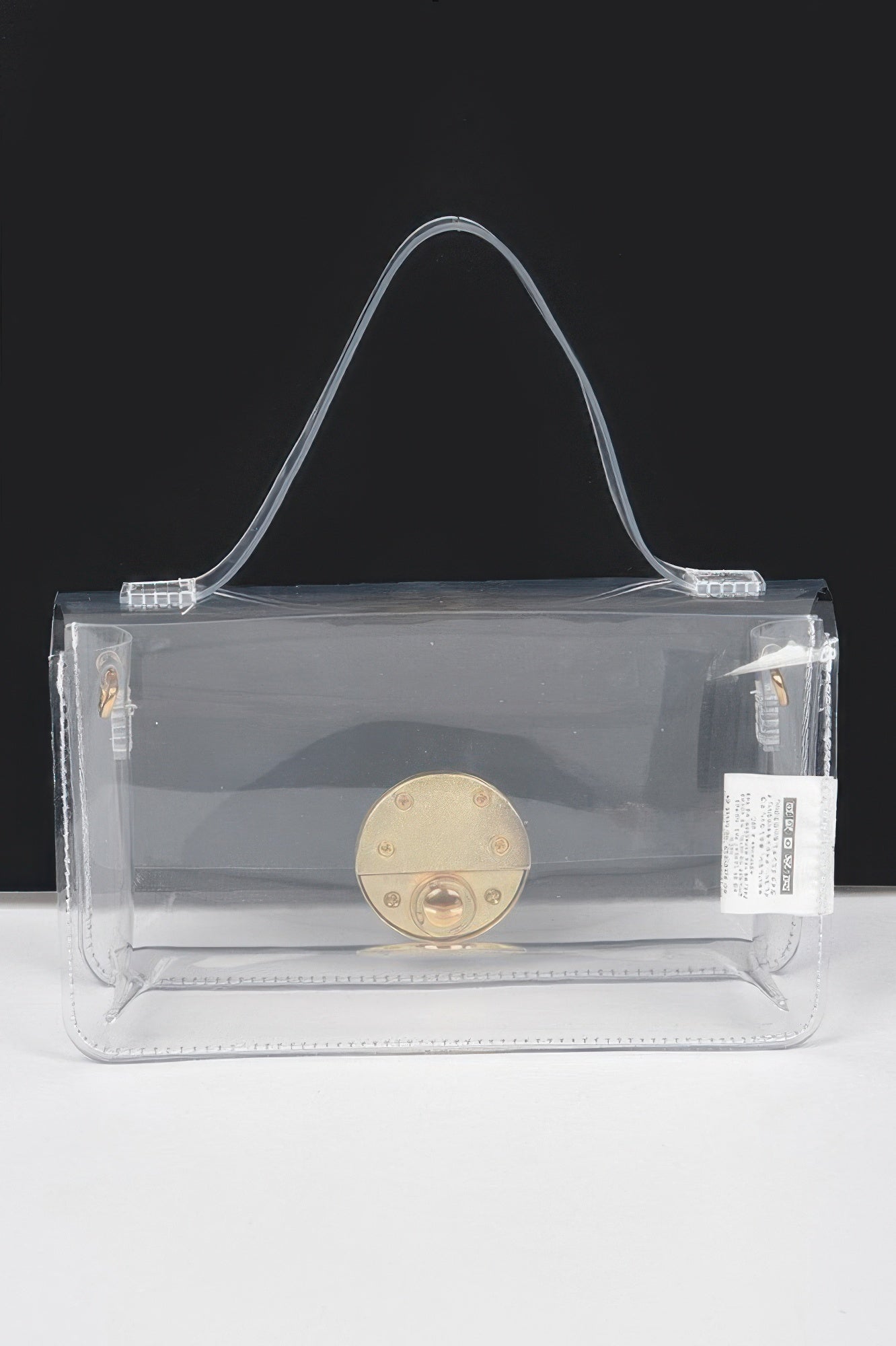 Clear Gold PVC Structured Top Handle Bag Secondary image