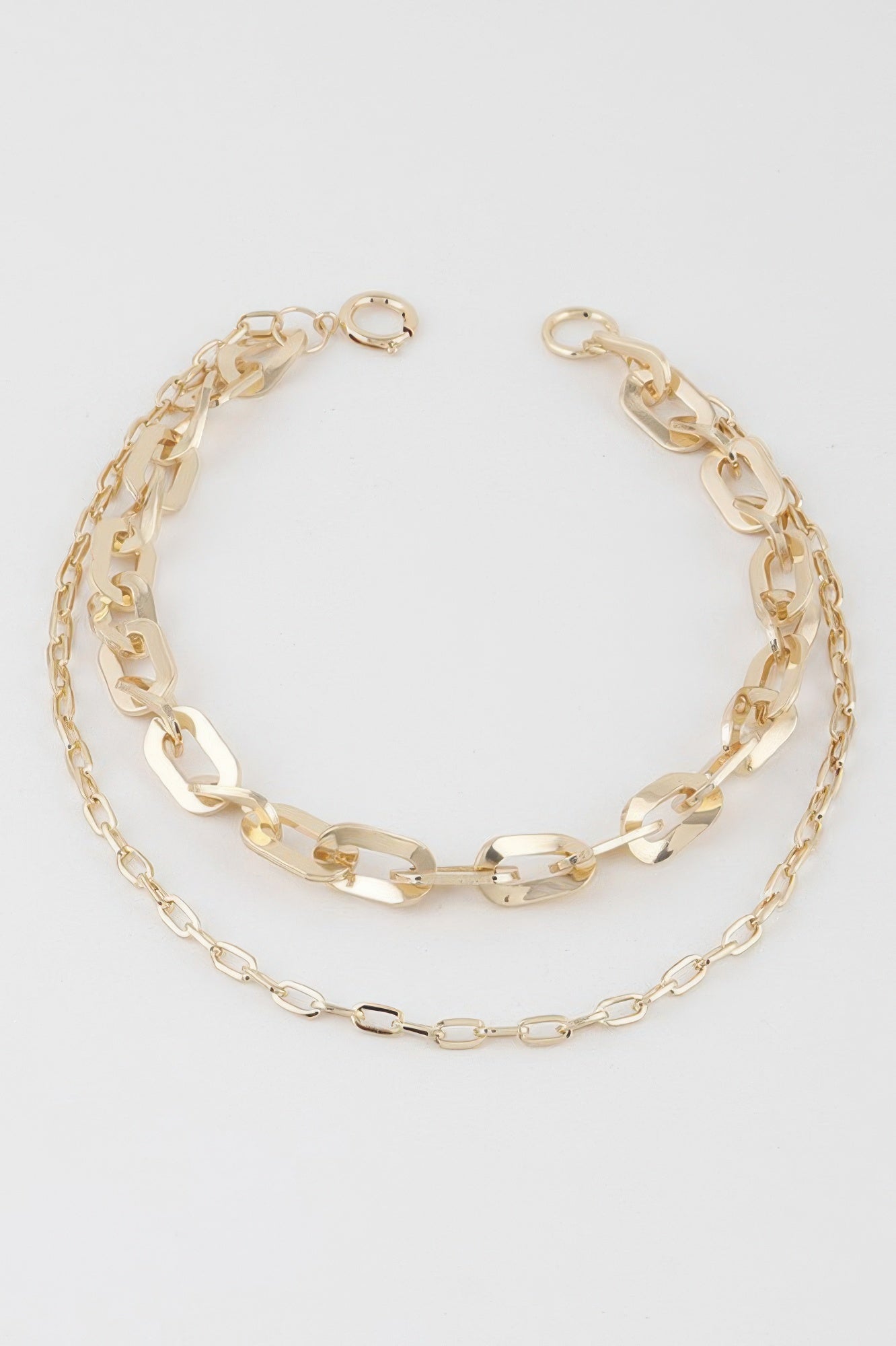 Gold Double-Layer Link Chain Necklace Secondary image