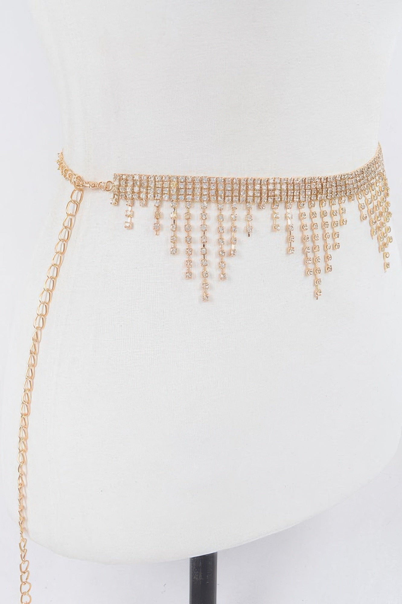Cascading Rhinestone Chain Belt Secondary image