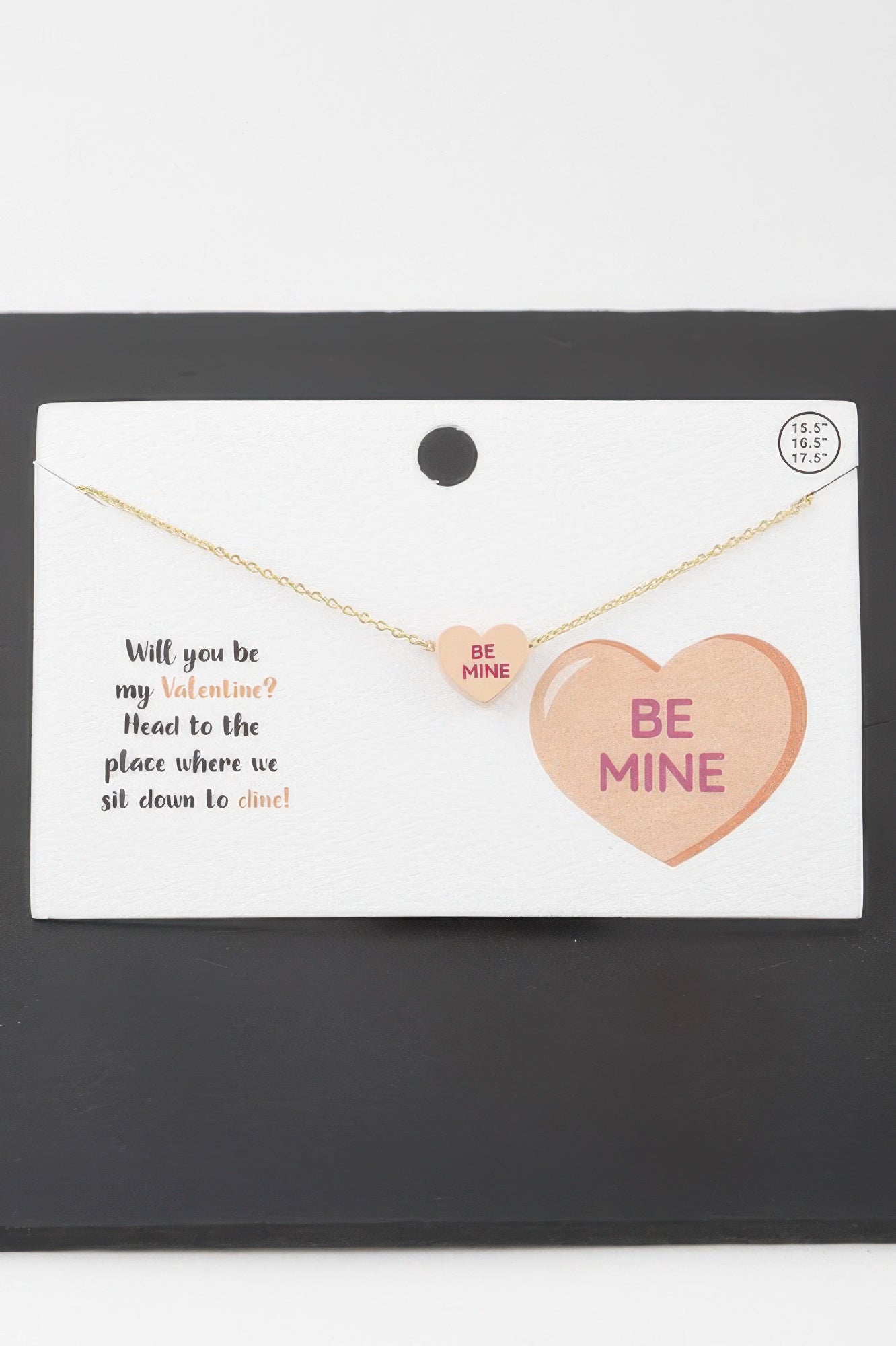 Gold-Tone Be Mine Heart Pendant Necklace Secondary image