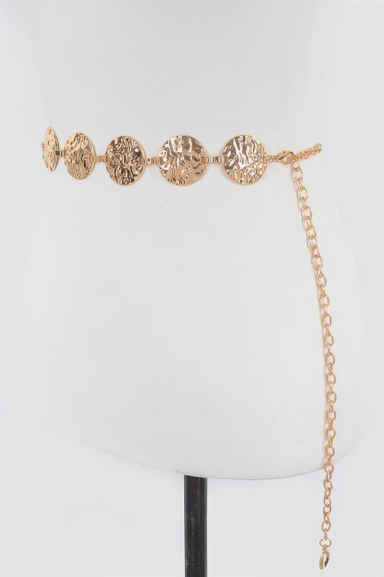Gold Hammered Disc Chain Belt Secondary image