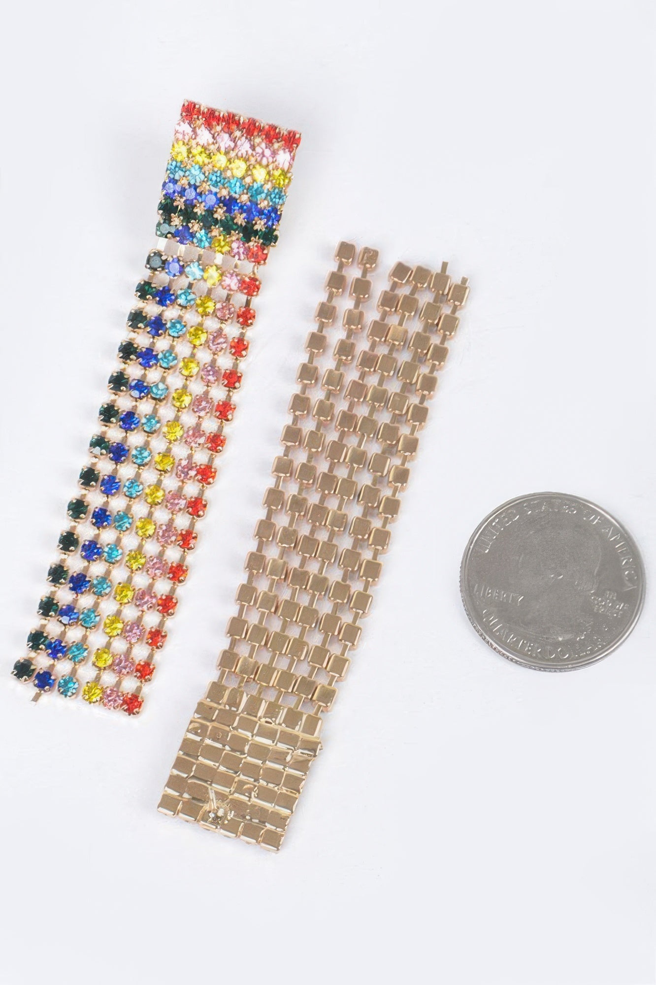 Multicolor Rhinestone Fringe Drop Earrings Secondary image