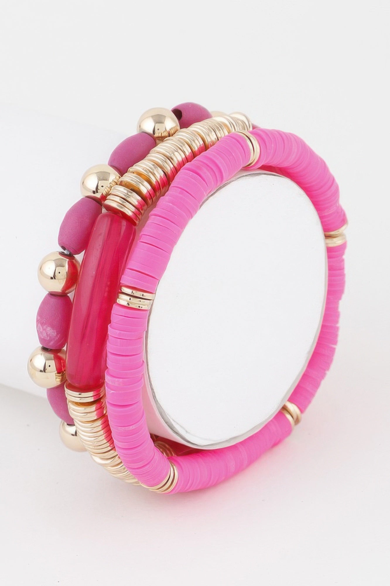 Three-Layer Beaded Bracelet with Textured Detail Secondary image