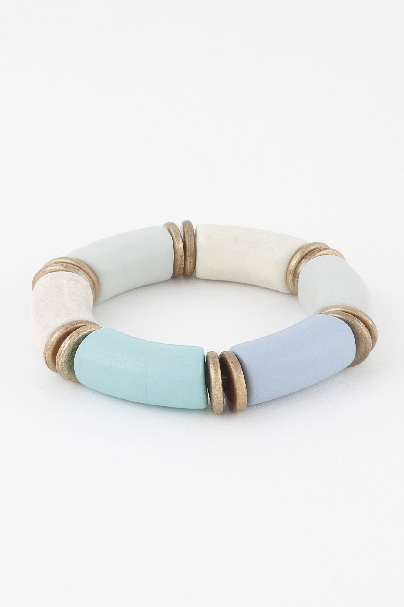Pastel Beaded Bracelet with Rounded Rectangular Beads Secondary image