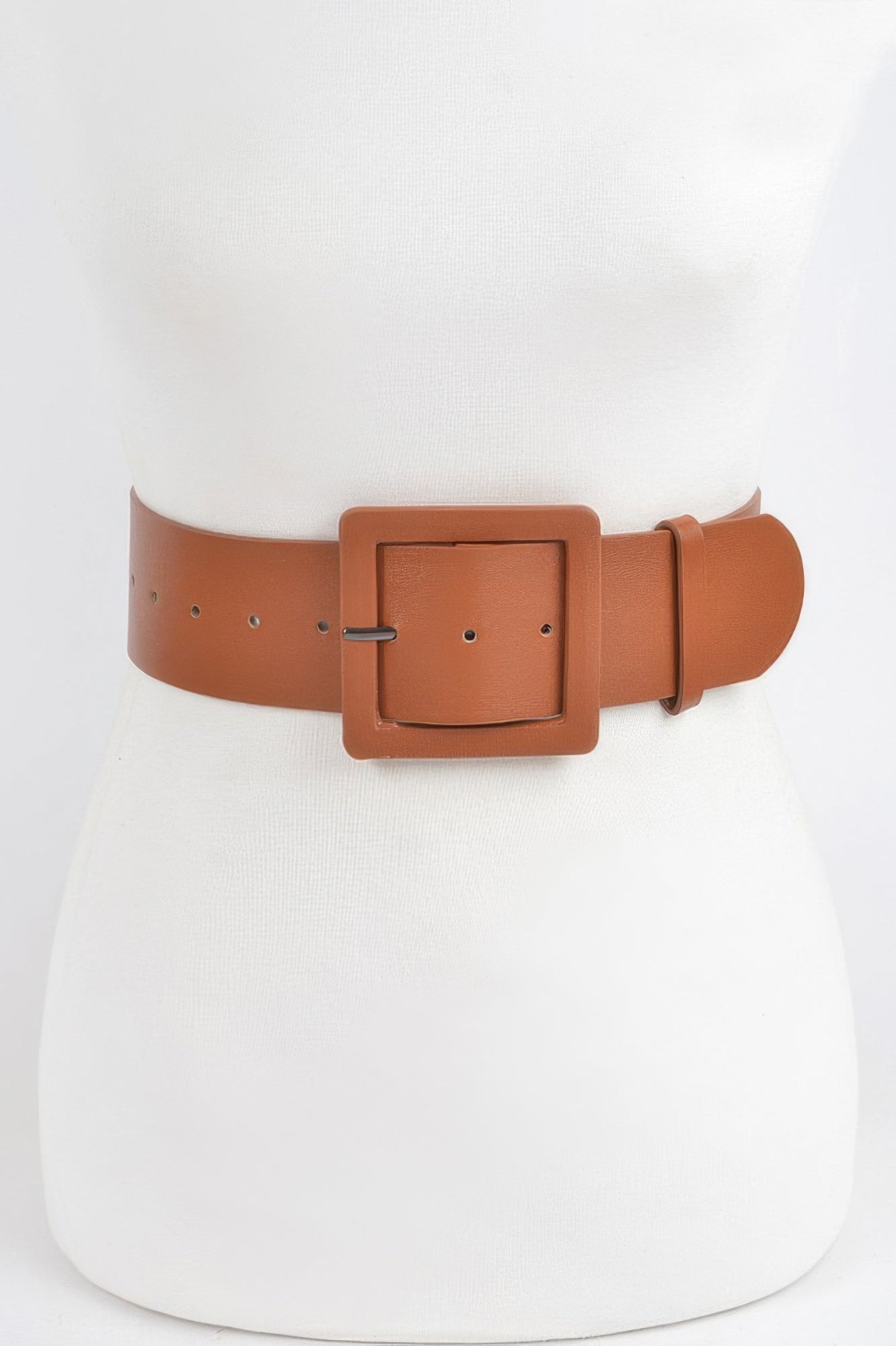 Wide Faux Leather Waist Belt with Square Buckle Secondary image