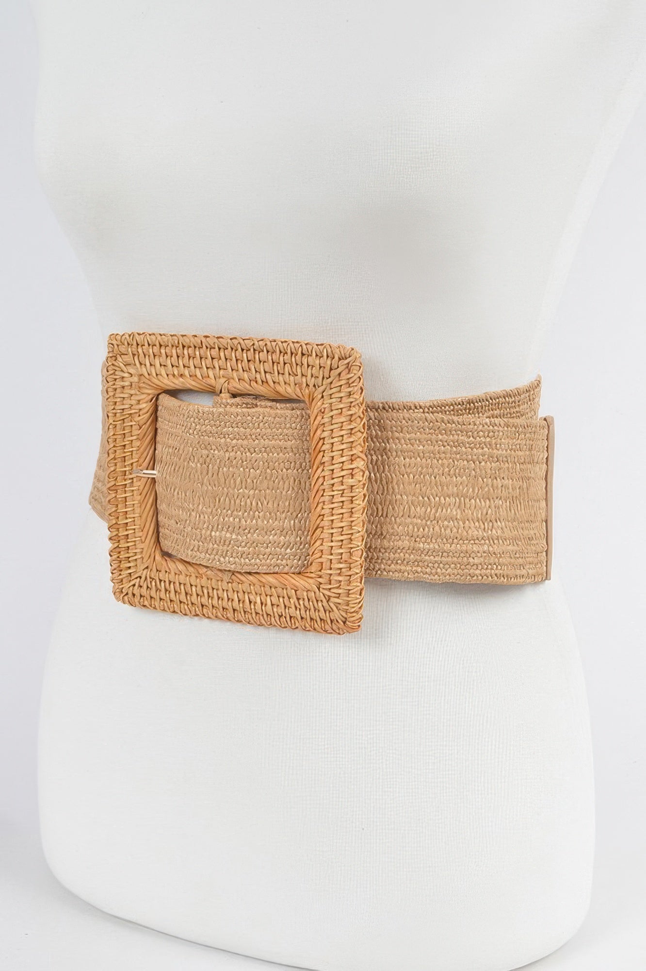 Wide Woven Buckle Stretch Waist Belt Secondary image