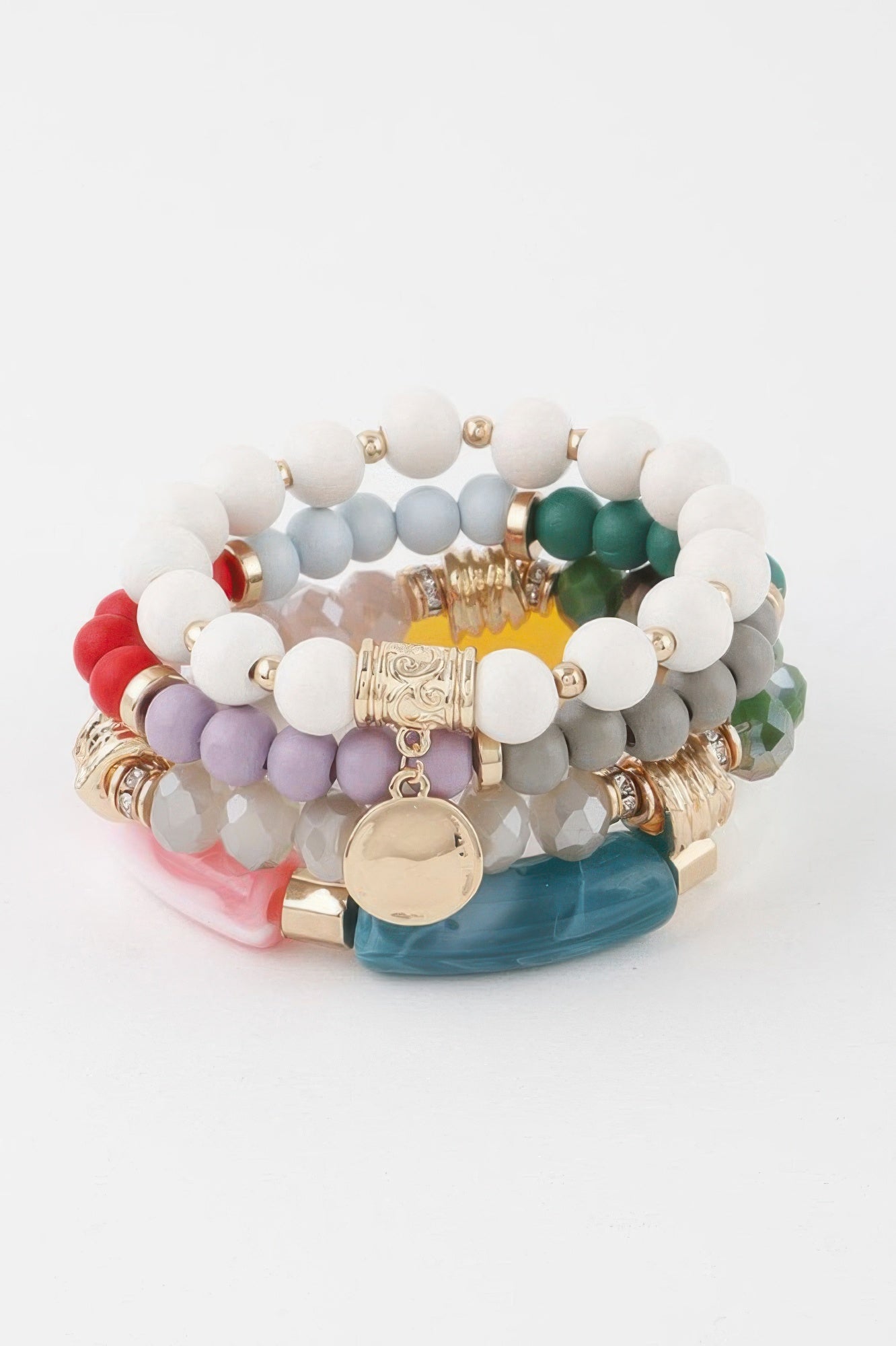 Multicolor Crystal Beaded Pendant Bracelet Secondary image