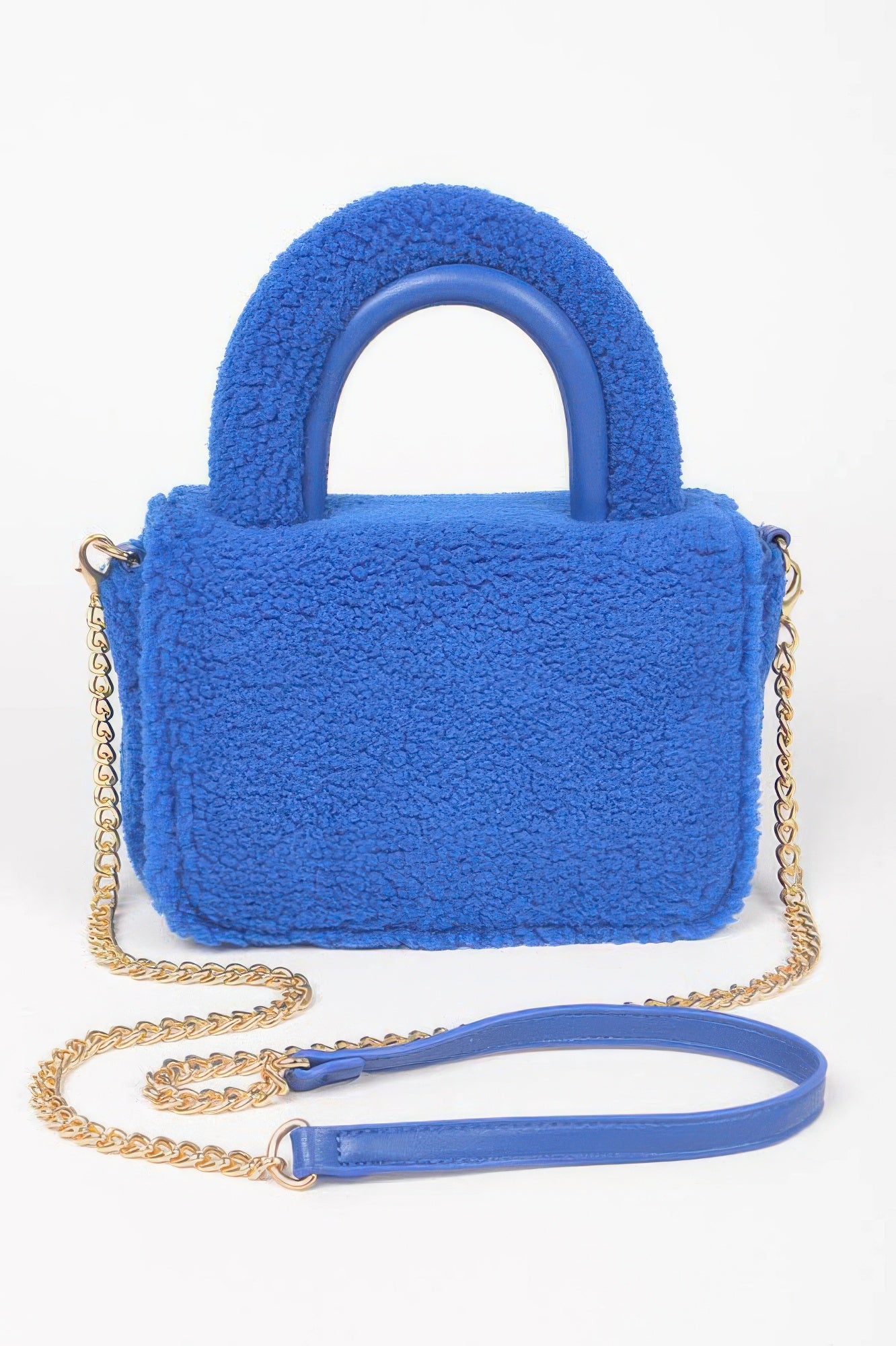Faux Fur Handle Clutch With Chain Strap Secondary image