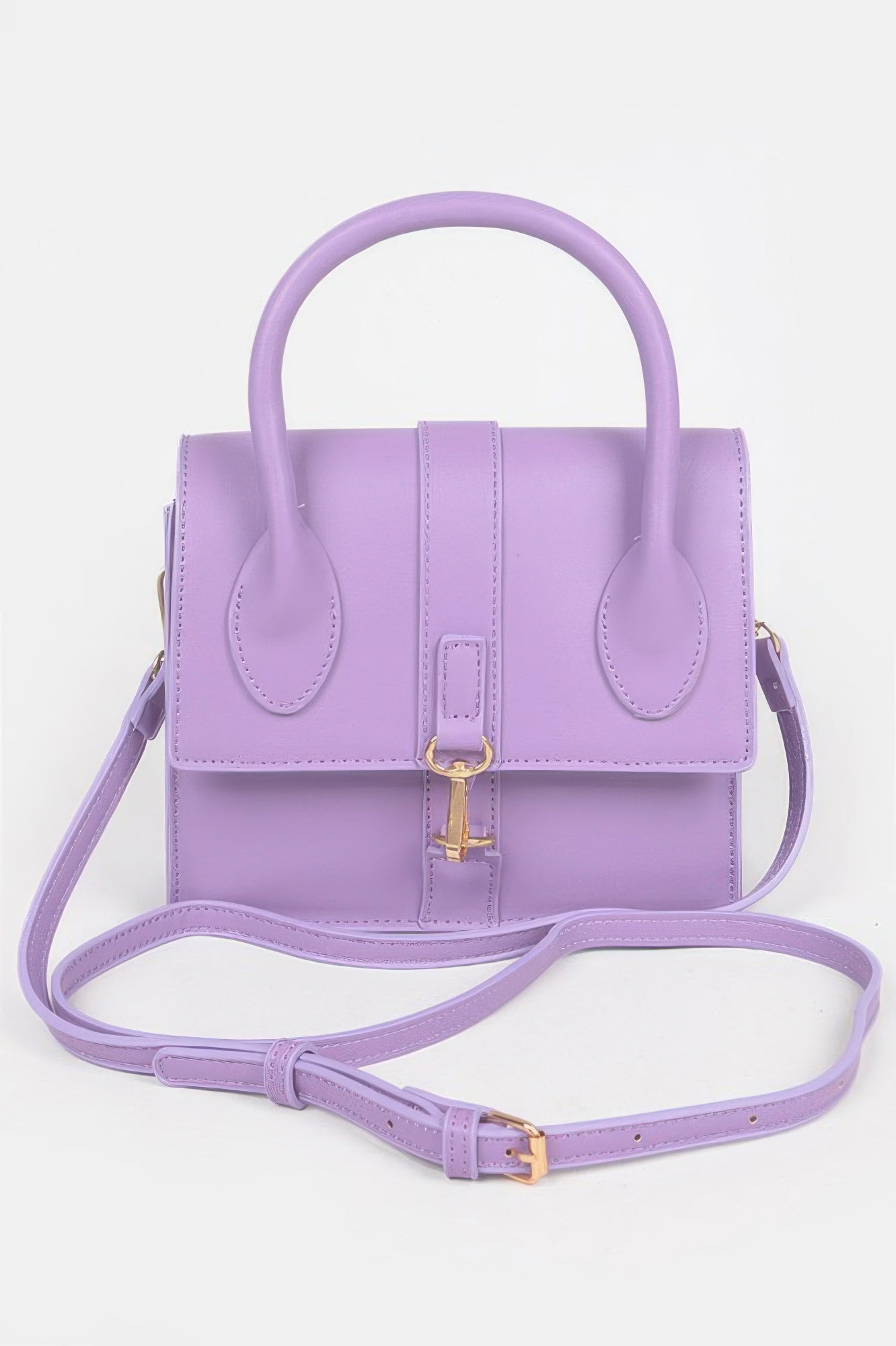 Structured Faux Leather Top Handle Crossbody Bag Secondary image