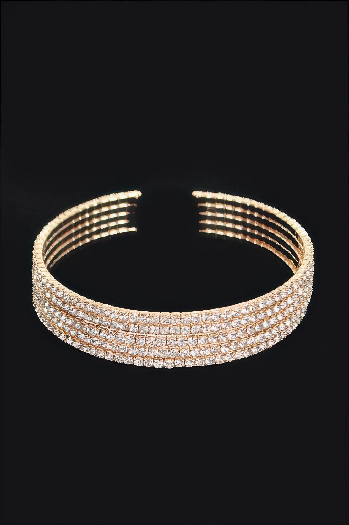 Layered Rhinestone Wrap Cuff Bracelet Secondary image