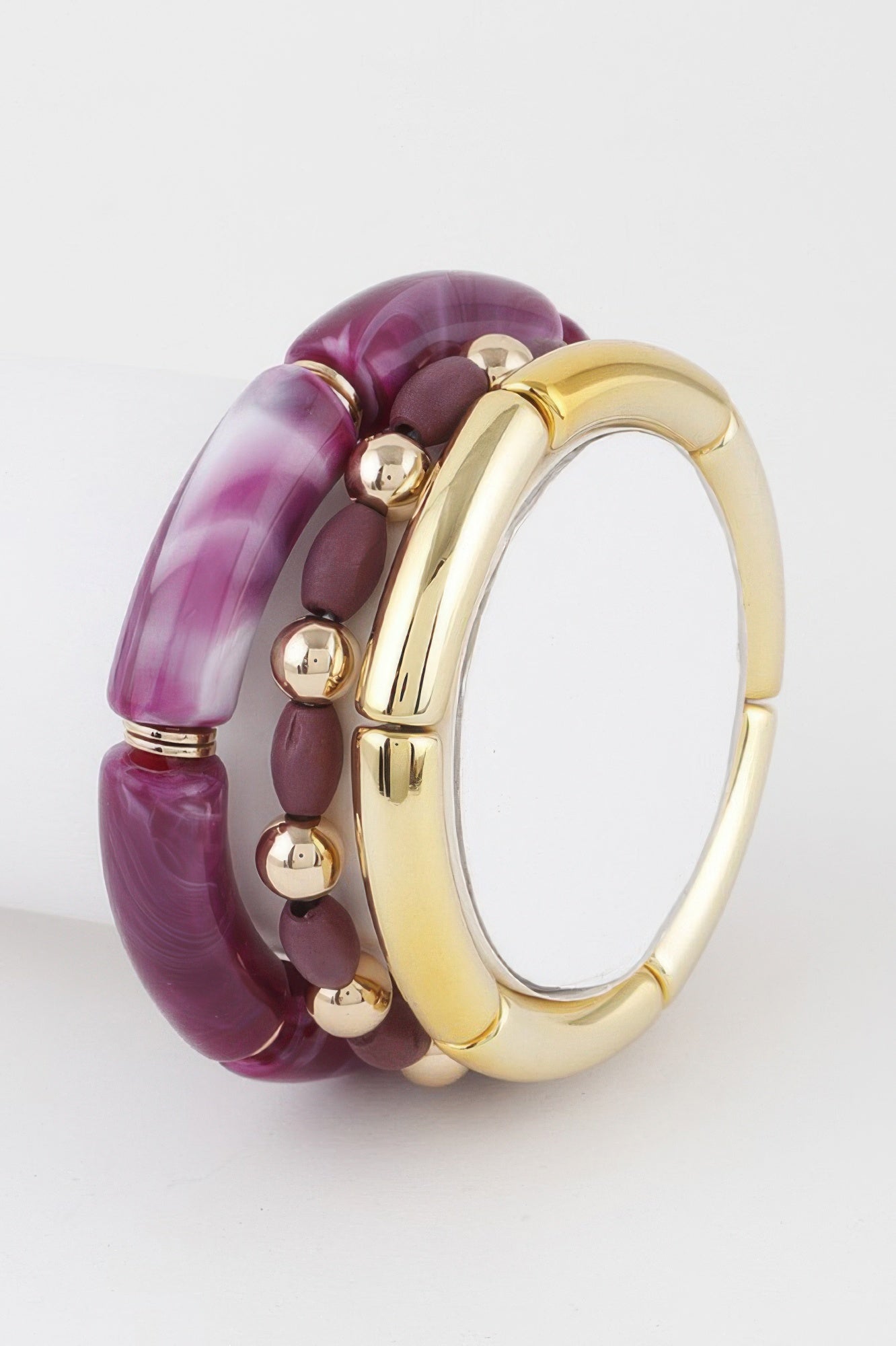 Marble-Patterned Tube Bead Bracelet Secondary image