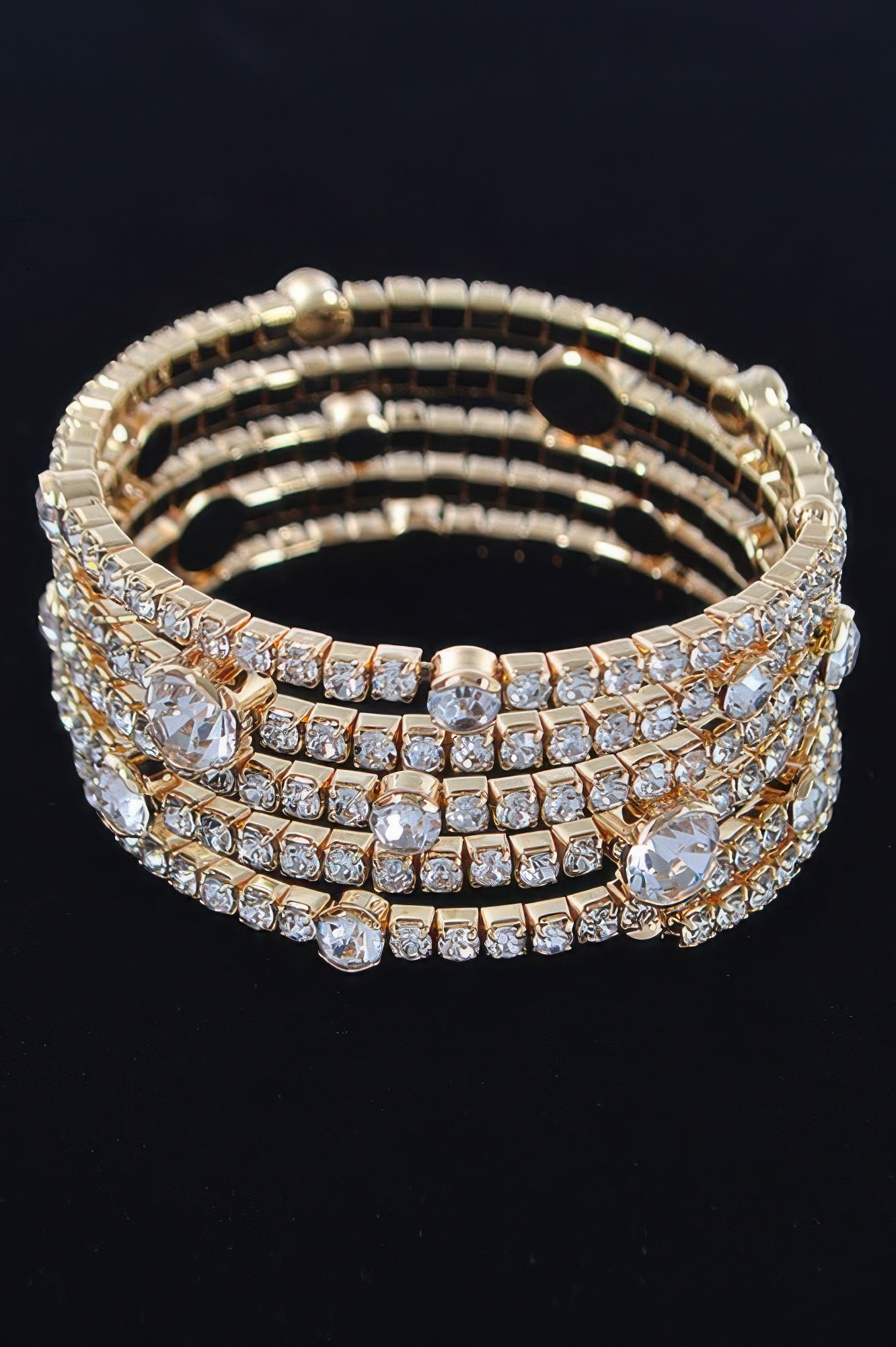 Gold Rhinestone and Crystal Bracelet Secondary image