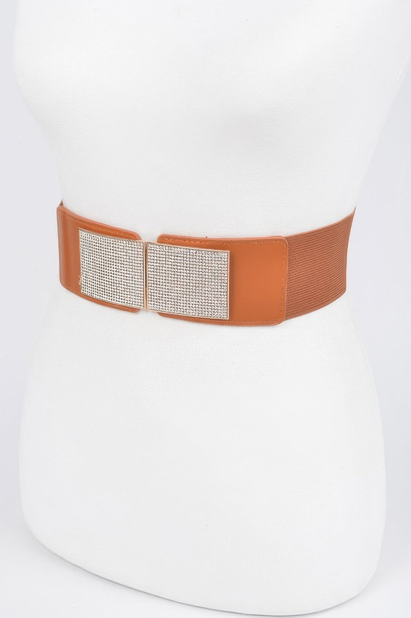 Wide Rhinestone Buckle Stretch Belt Secondary image