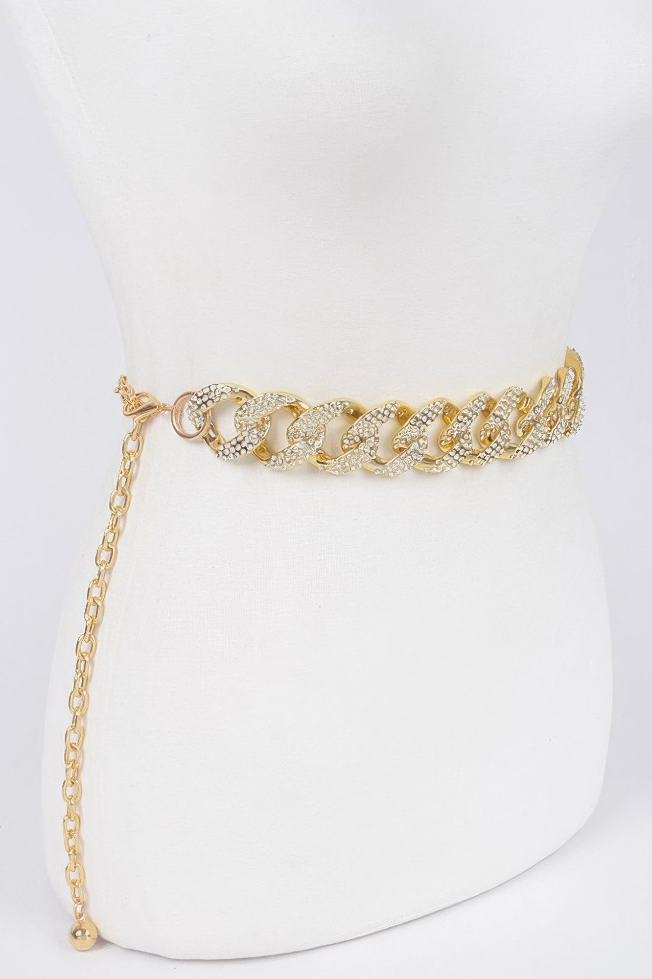 Rhinestone Statement Chain Belt with Extended Length Secondary image