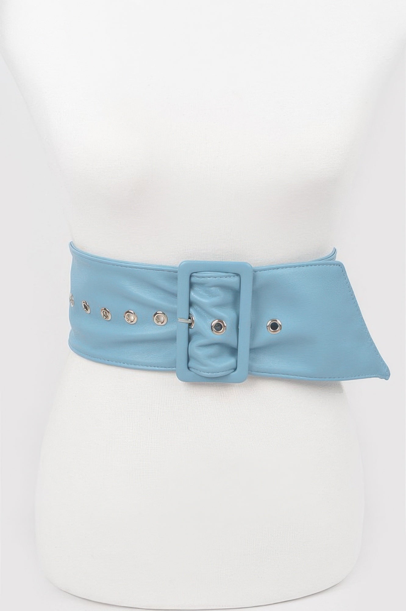 Wide Faux Leather Waist Belt with Buckle Secondary image