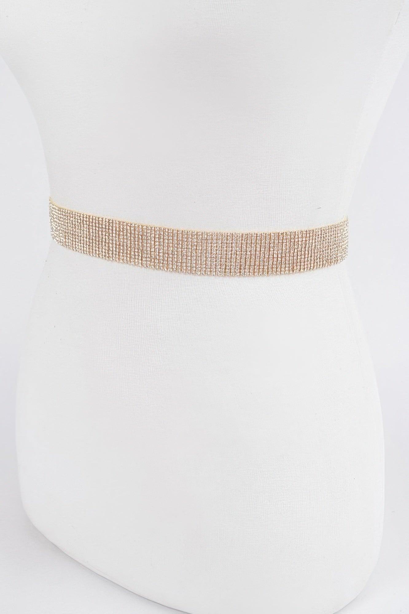 Rhinestone Mesh Waist Belt with Draped Chain Secondary image