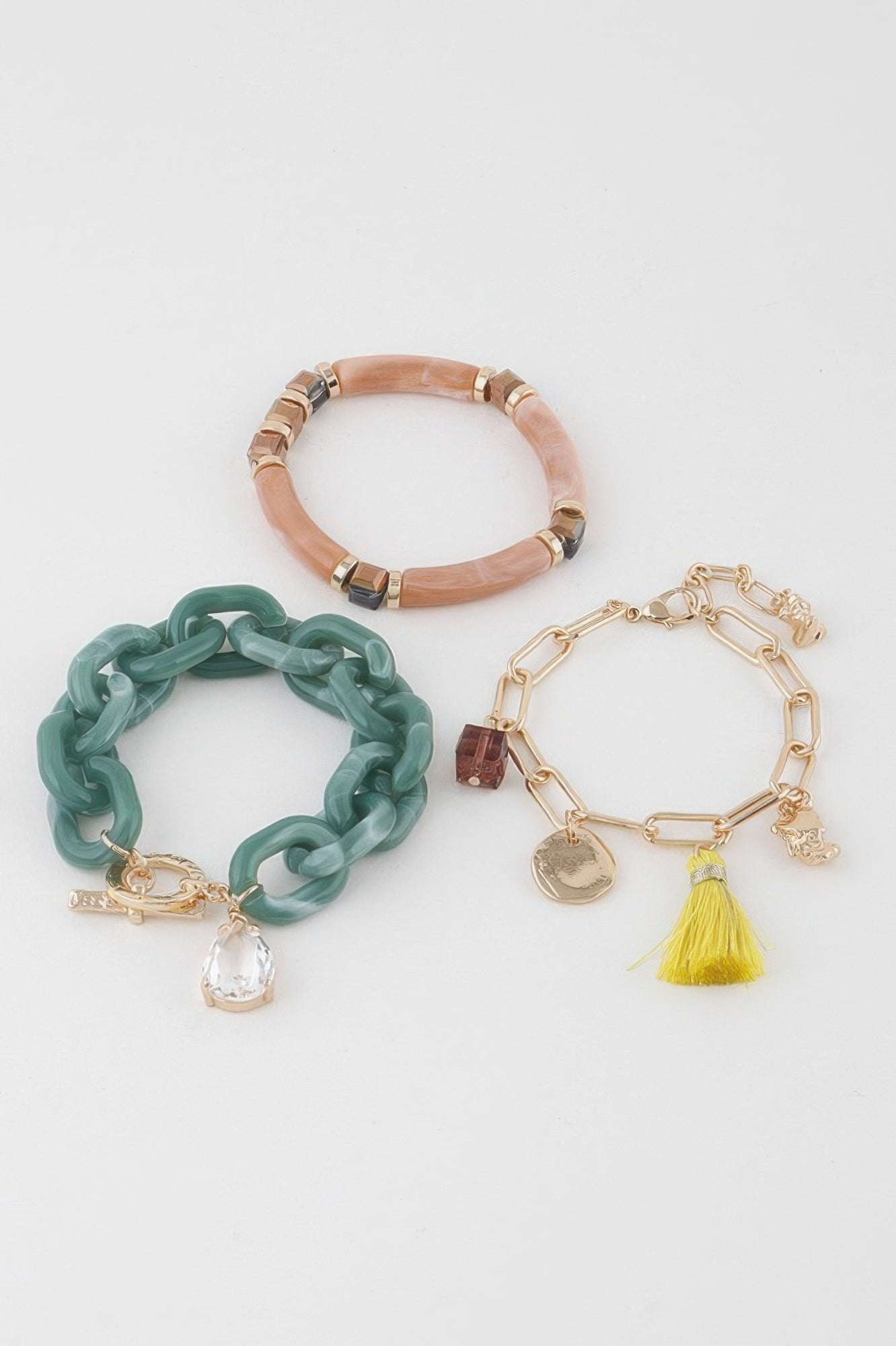 Green Tassel Charm Bracelet Secondary image
