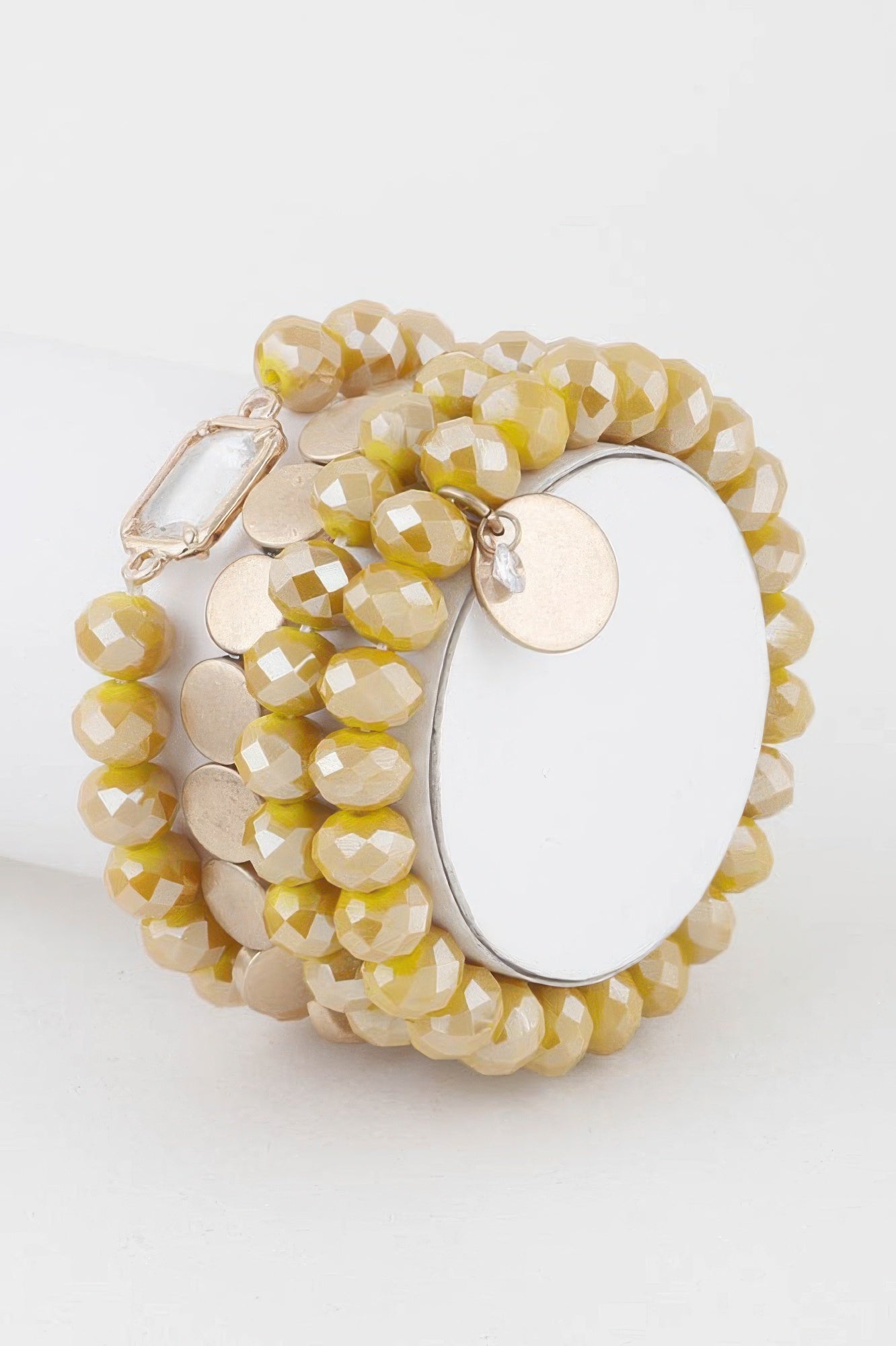Faceted Beaded Charm Bracelet with Gold-Tone Accents Secondary image