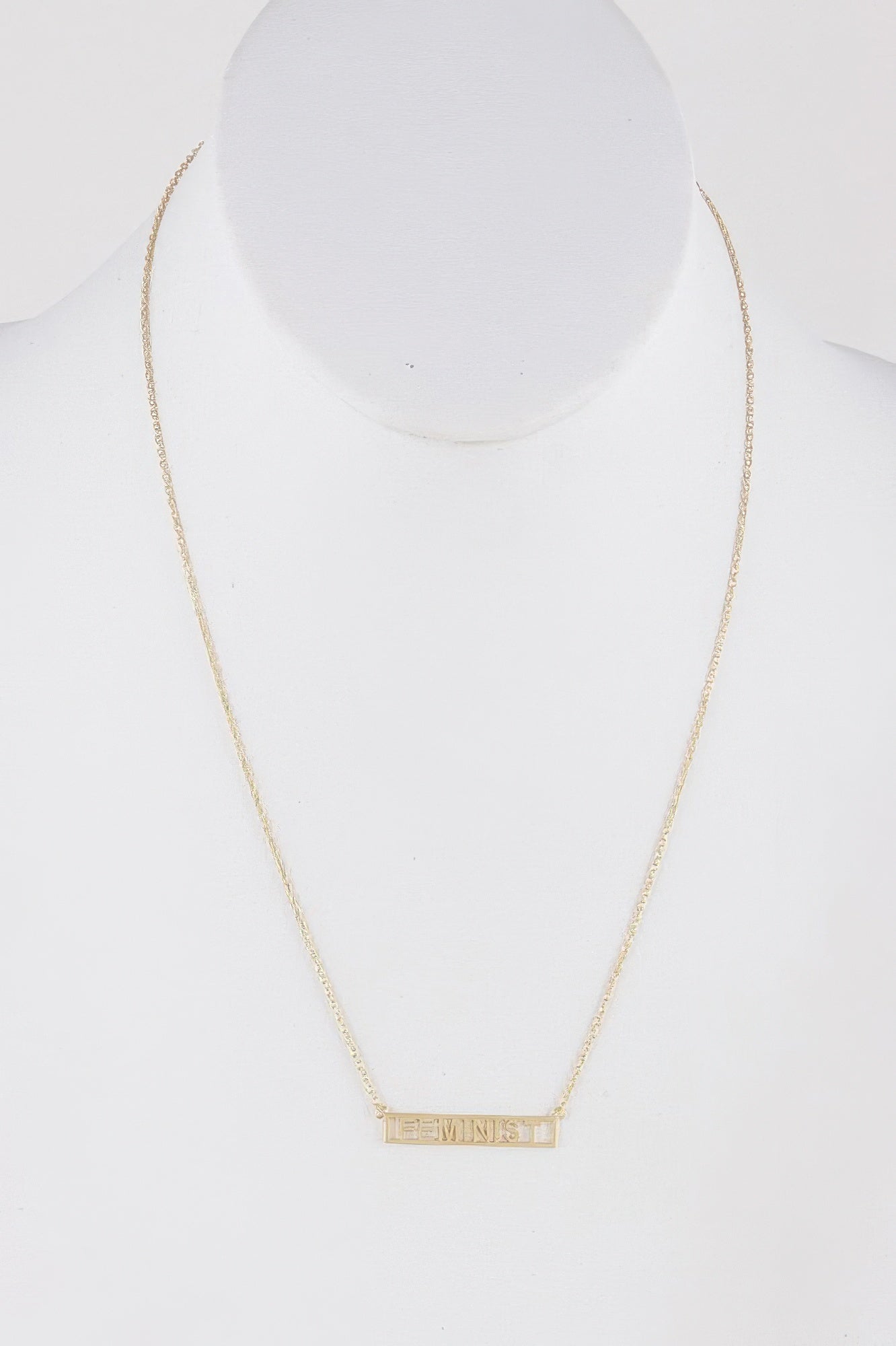 Gold Feminism Statement Necklace Secondary image